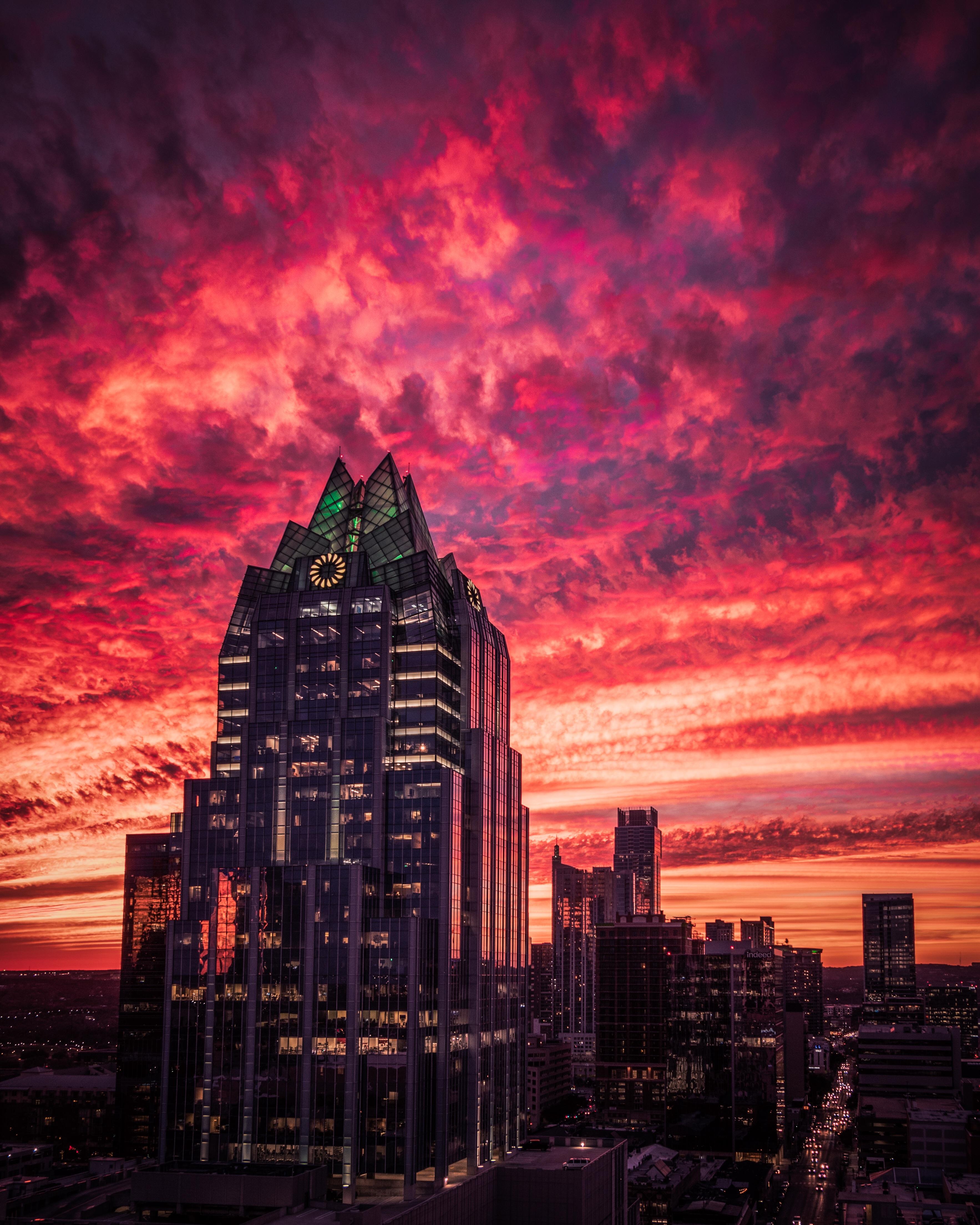 Here's a photo I took of a crazy sunset in Austin, Texas. We have some
