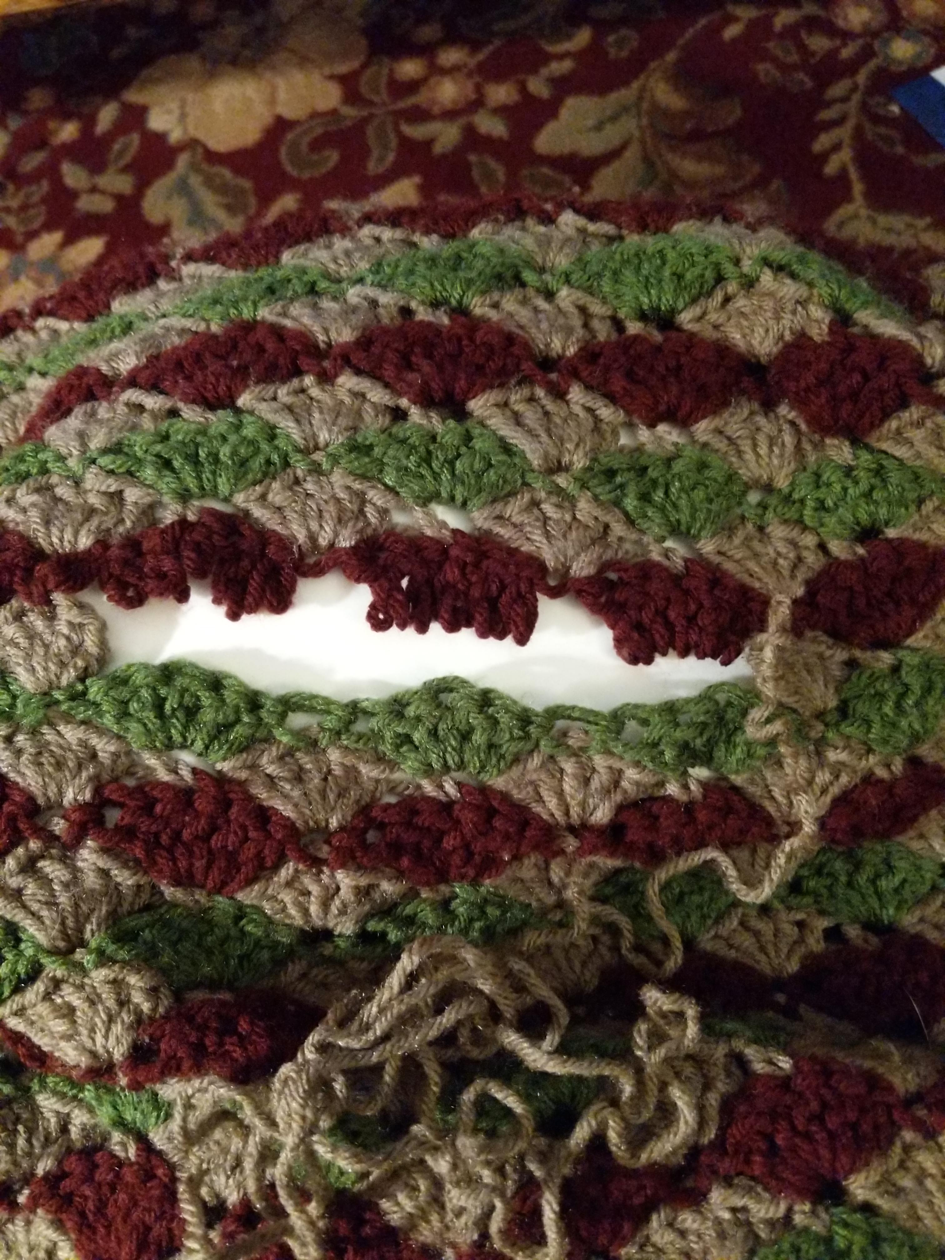 At a loss for how to fix this shell stich Afghan r/crochet