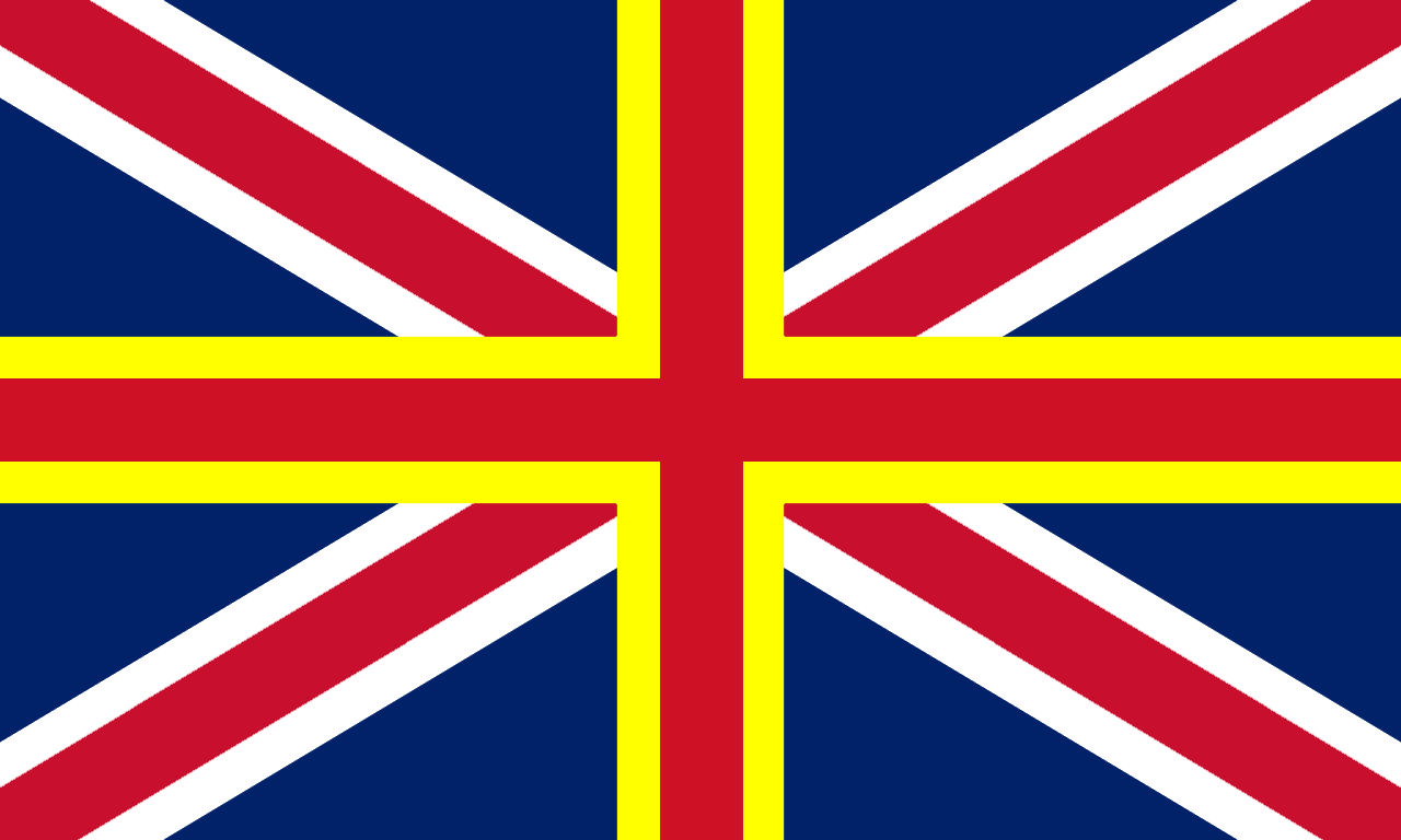 Union Jack with the yellow cross of Saint David for Wales r/vexillology