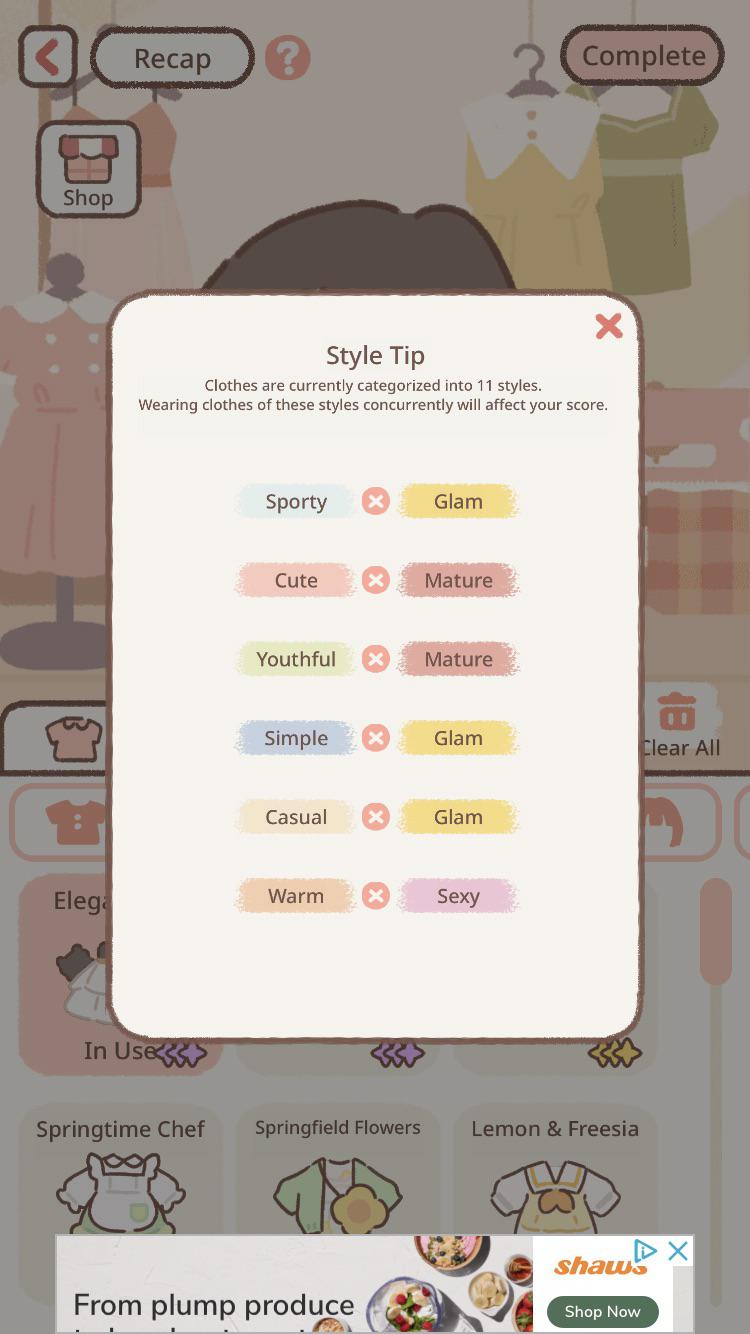 does anyone know how to tell what style type clothes are in the studio