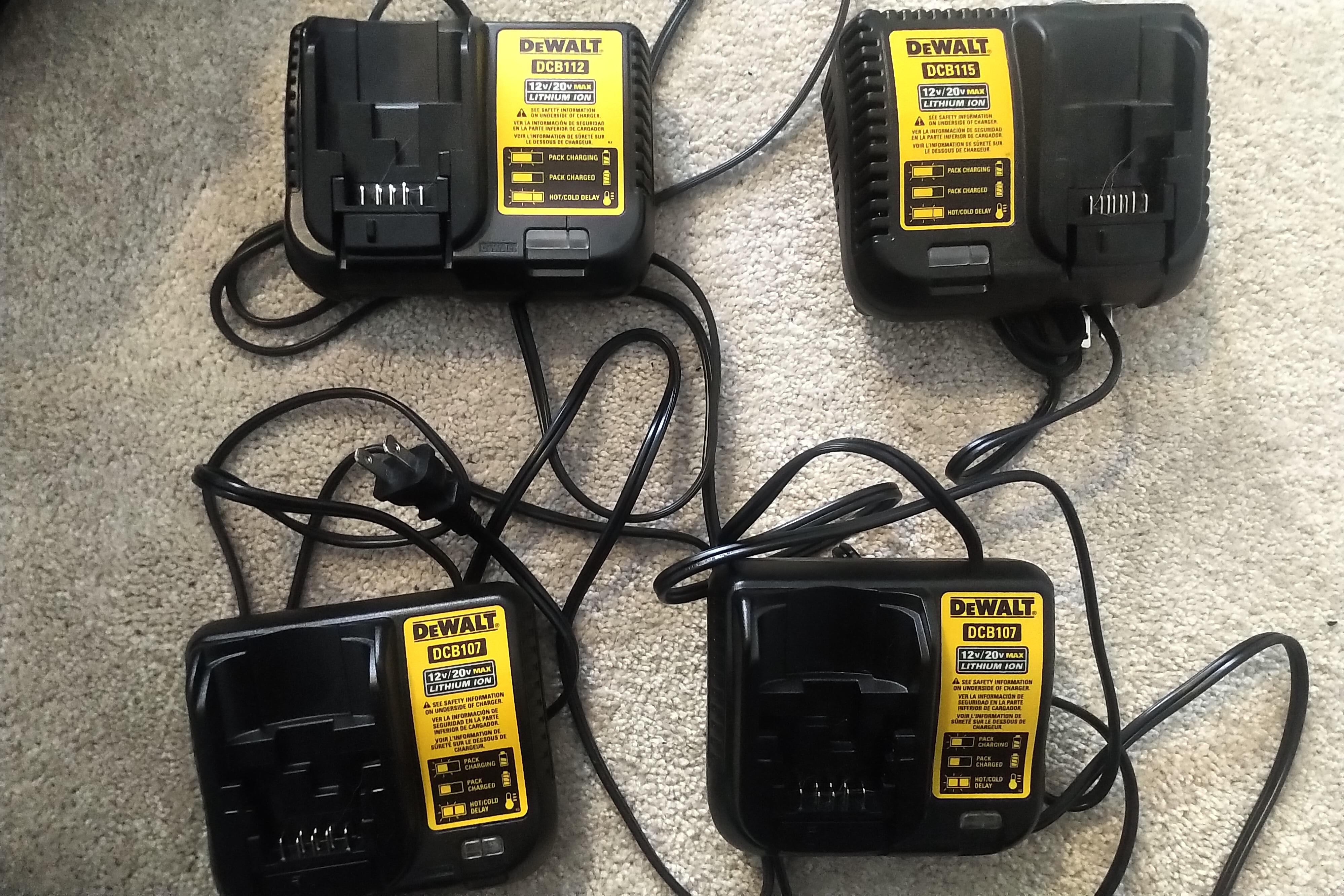 Over the years I've accumulated a bunch of dewalt chargers. I only want