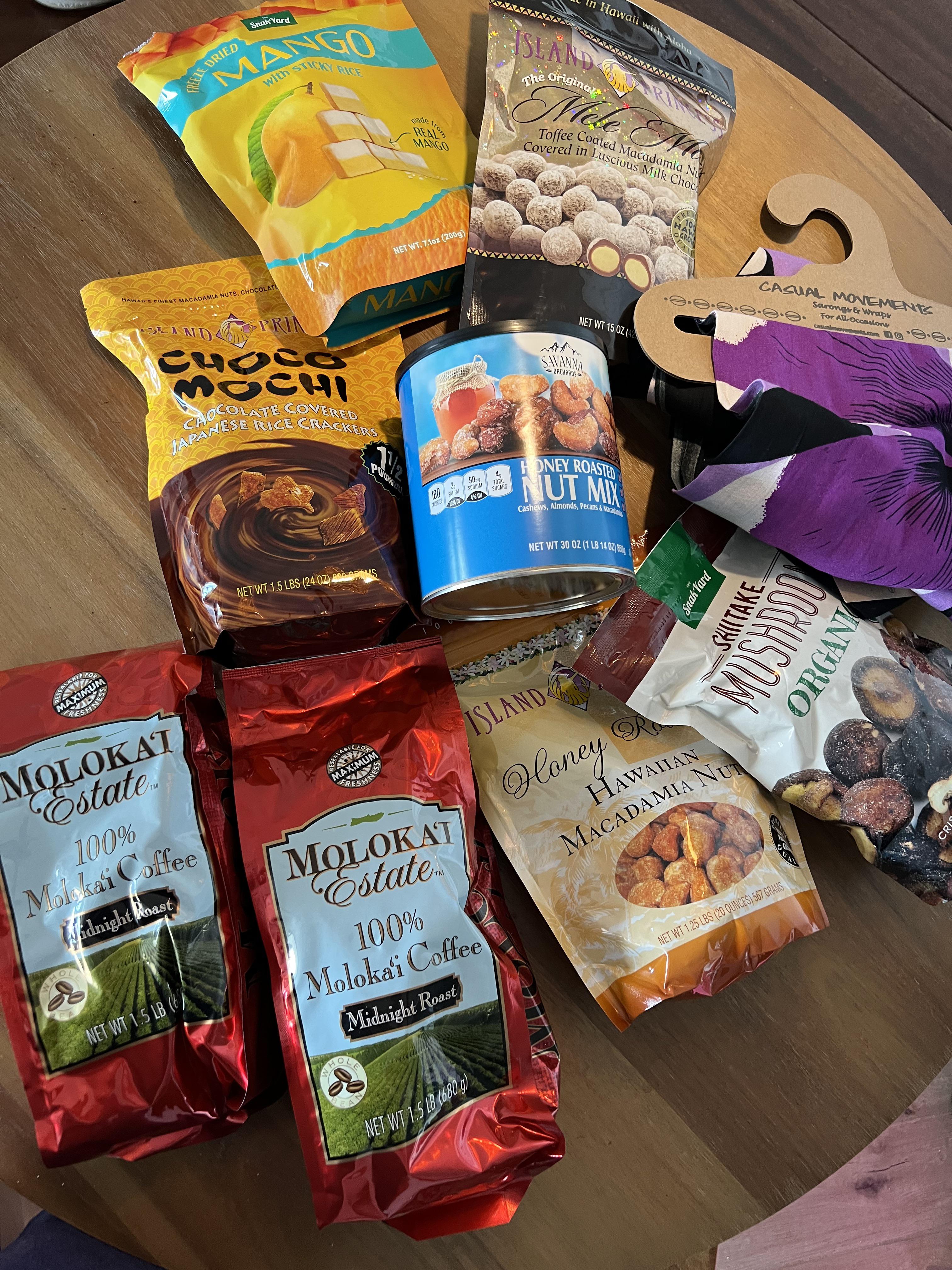 Costco Maui take home snack haul, plus sarong. r/Costco