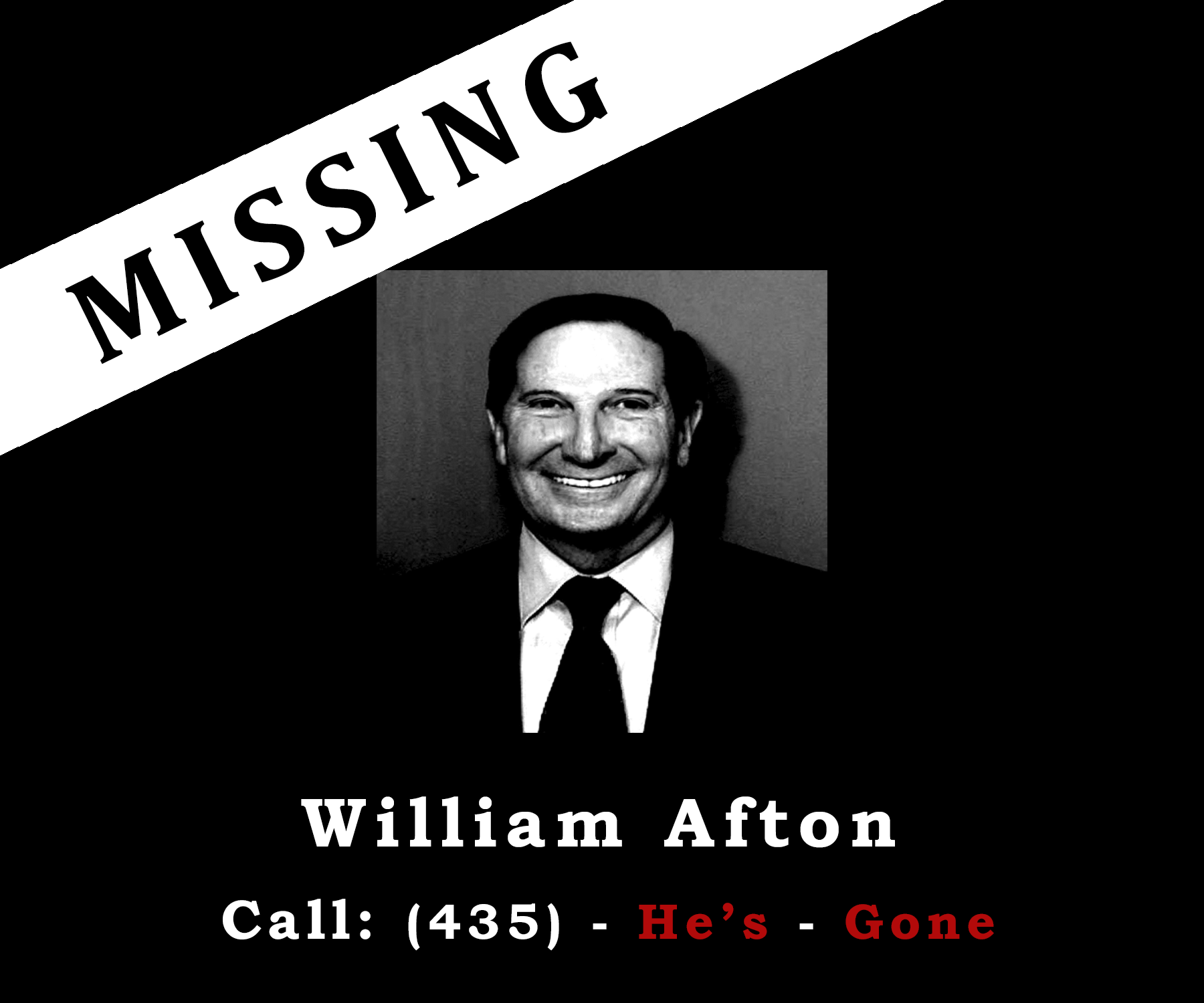 MISSING William Afton Last Seen in Hurricane, Utah, on November