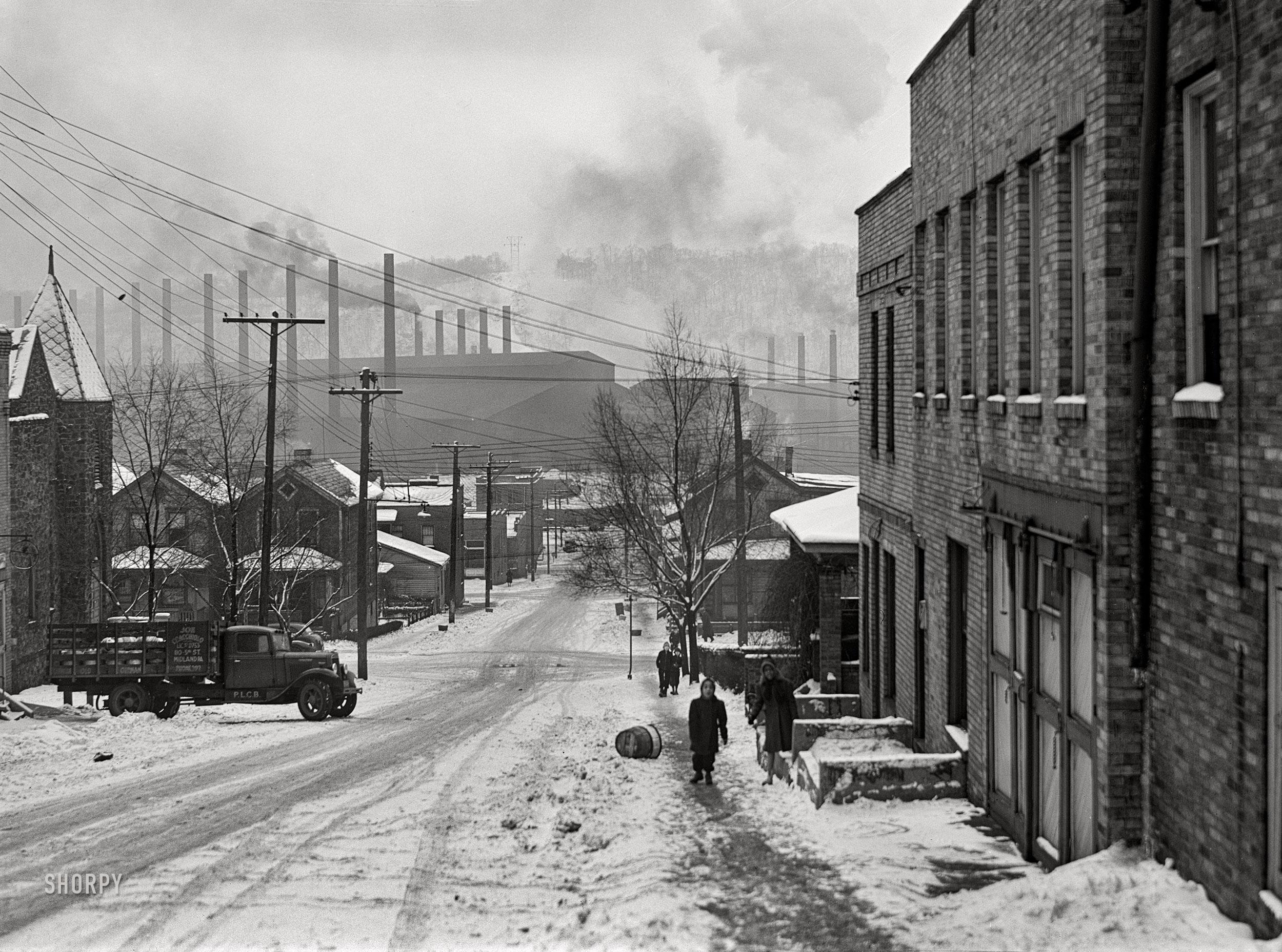 Street in the mill town of Midland, Pennsylvania. January 1940. r