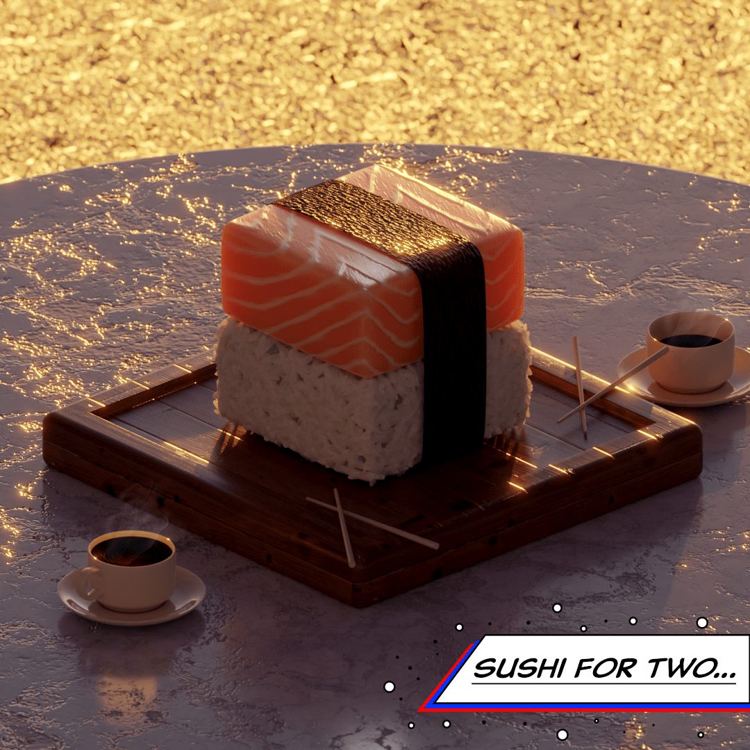 Sushi for Two ( Inspired by "bla tadej" sushi tutorial) r/blender