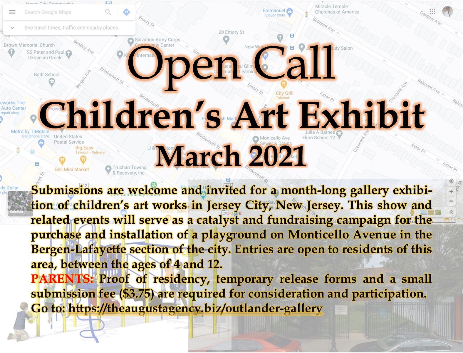 Open Call Children's Art Exhibit A fundraiser for the Monticello Avenue playground. https
