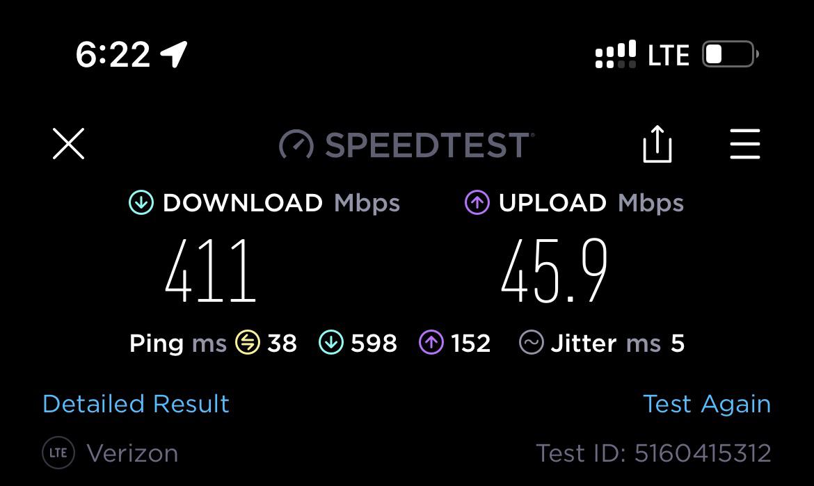 I have never seen such fast LTE speed! USMobile