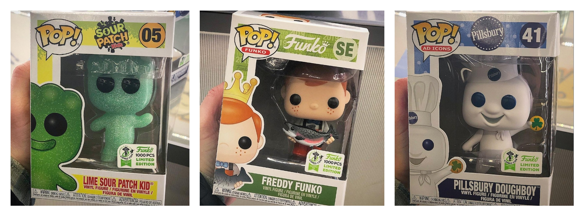 Closer Look ECCC Lime Sour Patch Kid, Freddy with Fish and Doughboy