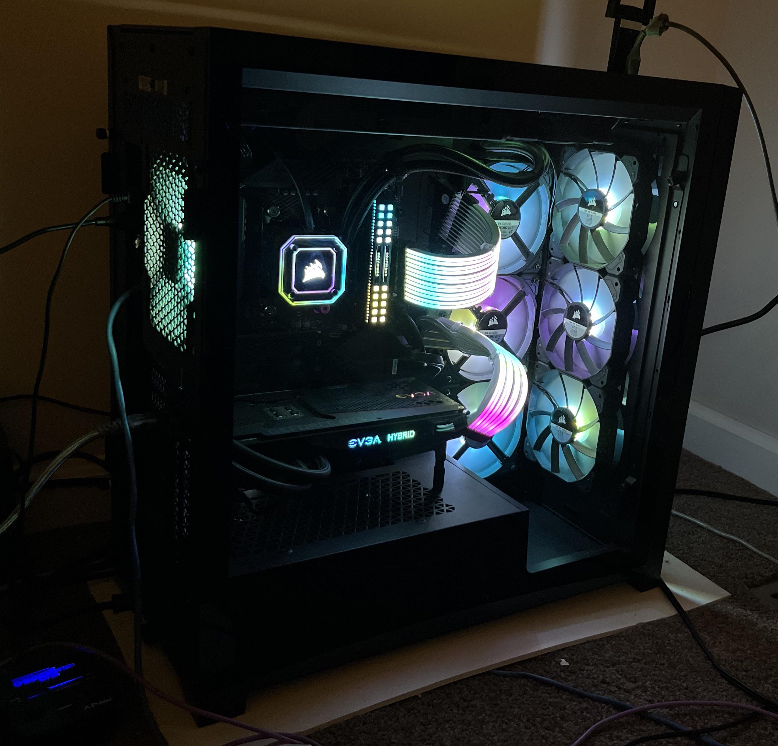 Corsair 5000x, 360 aio, 3600c14 dominator Platinum 2x8, 10 SP fans