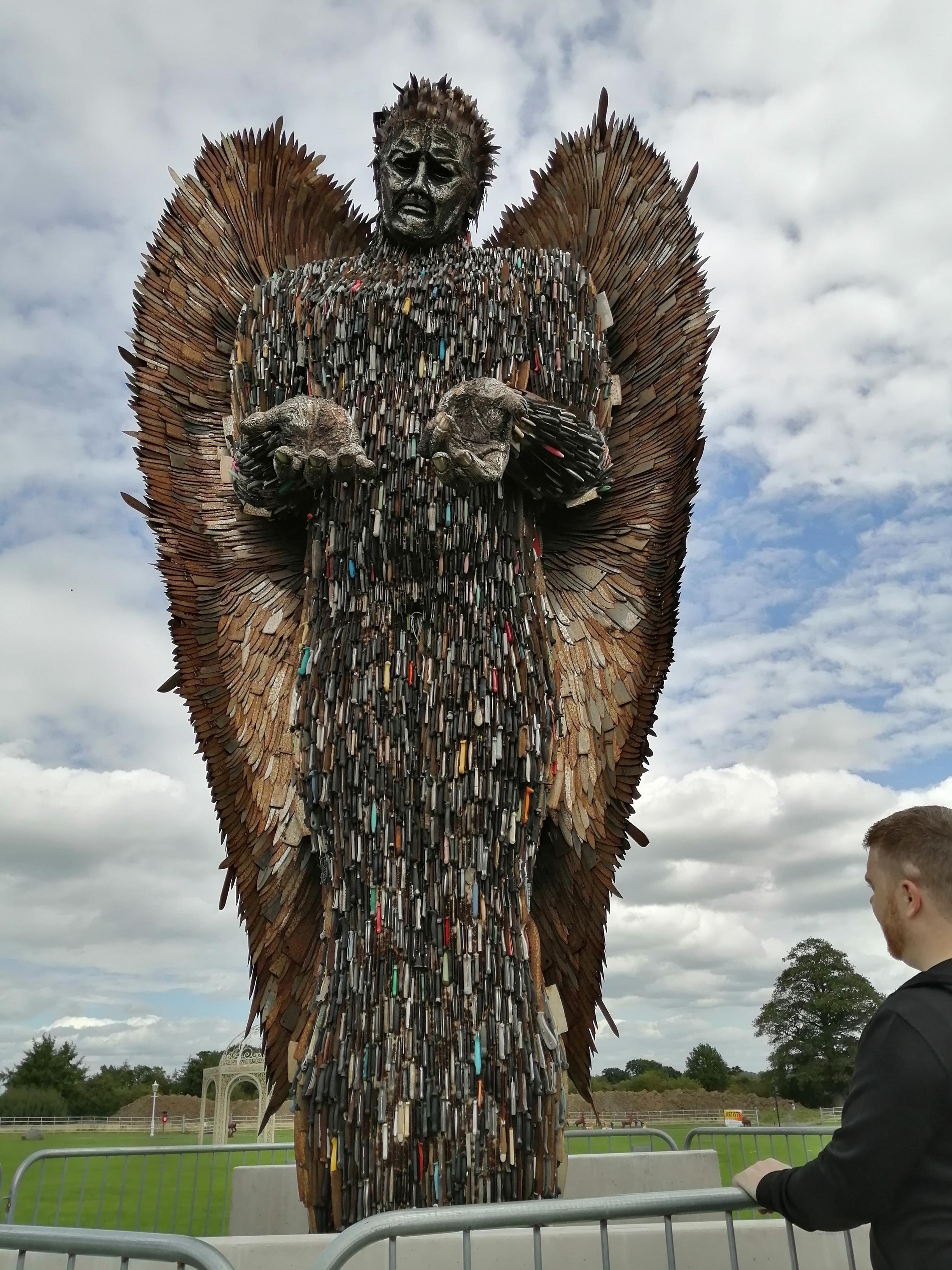 Angel of knives by Alfie Bradley, stands 29ft tall and made out of