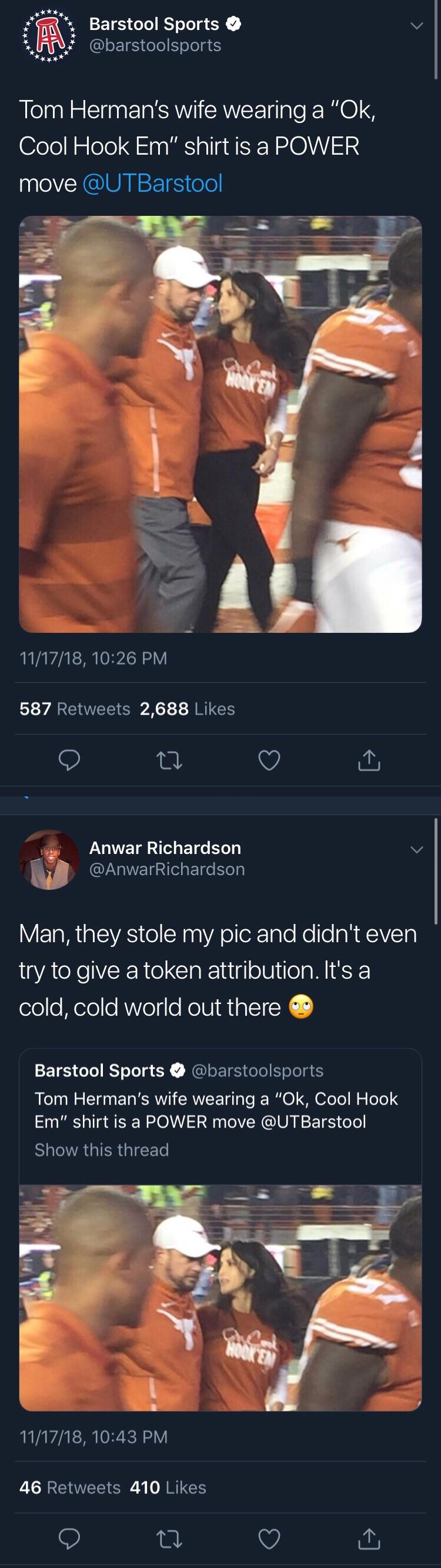 Barstool sports stole a photo and has so far refused to give the