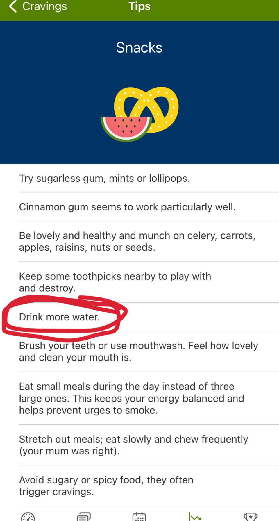 Quitting smoking and as a hydrohomie, I approve this snack tactic 💦