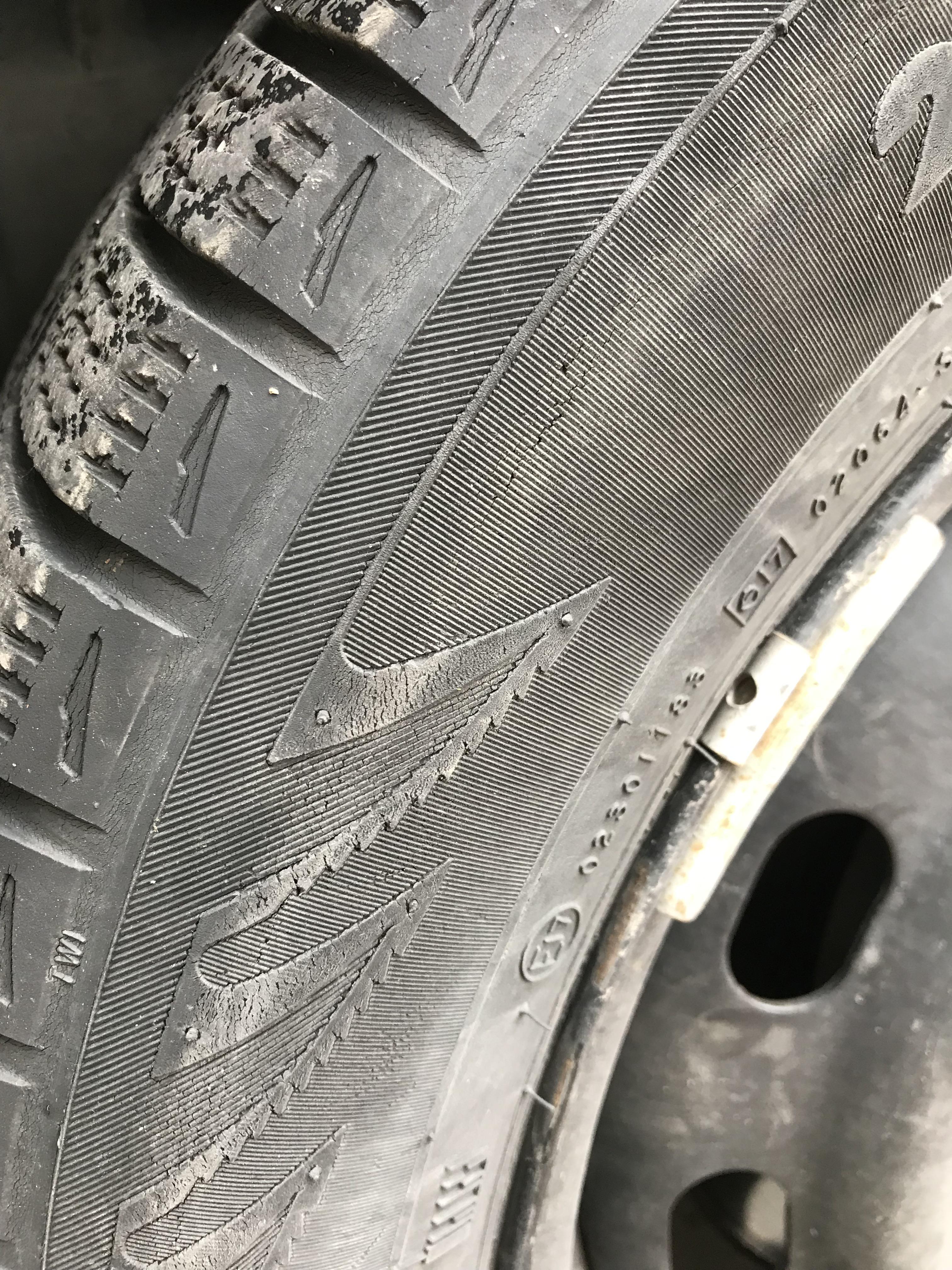 About to change to my winter tires and noticed cracking in the sidewall