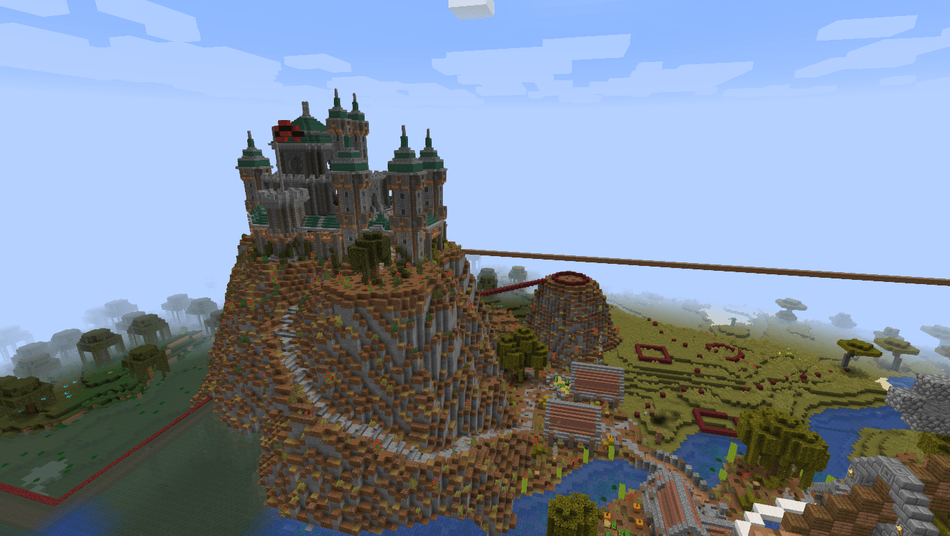 Little castle in custom hill Minecraft