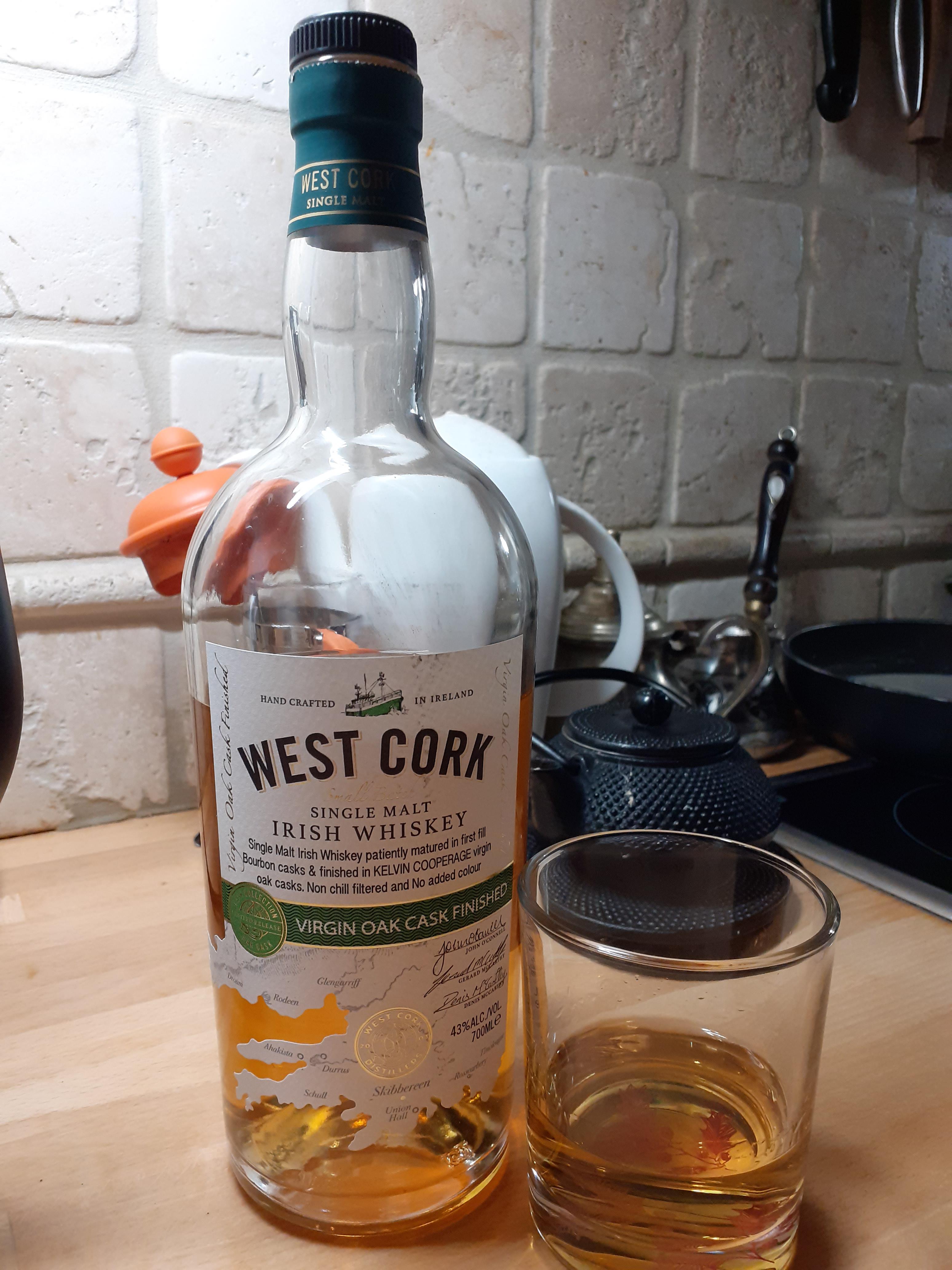 West Cork Virgin Oak Single Malt, by far one of the best value Irish