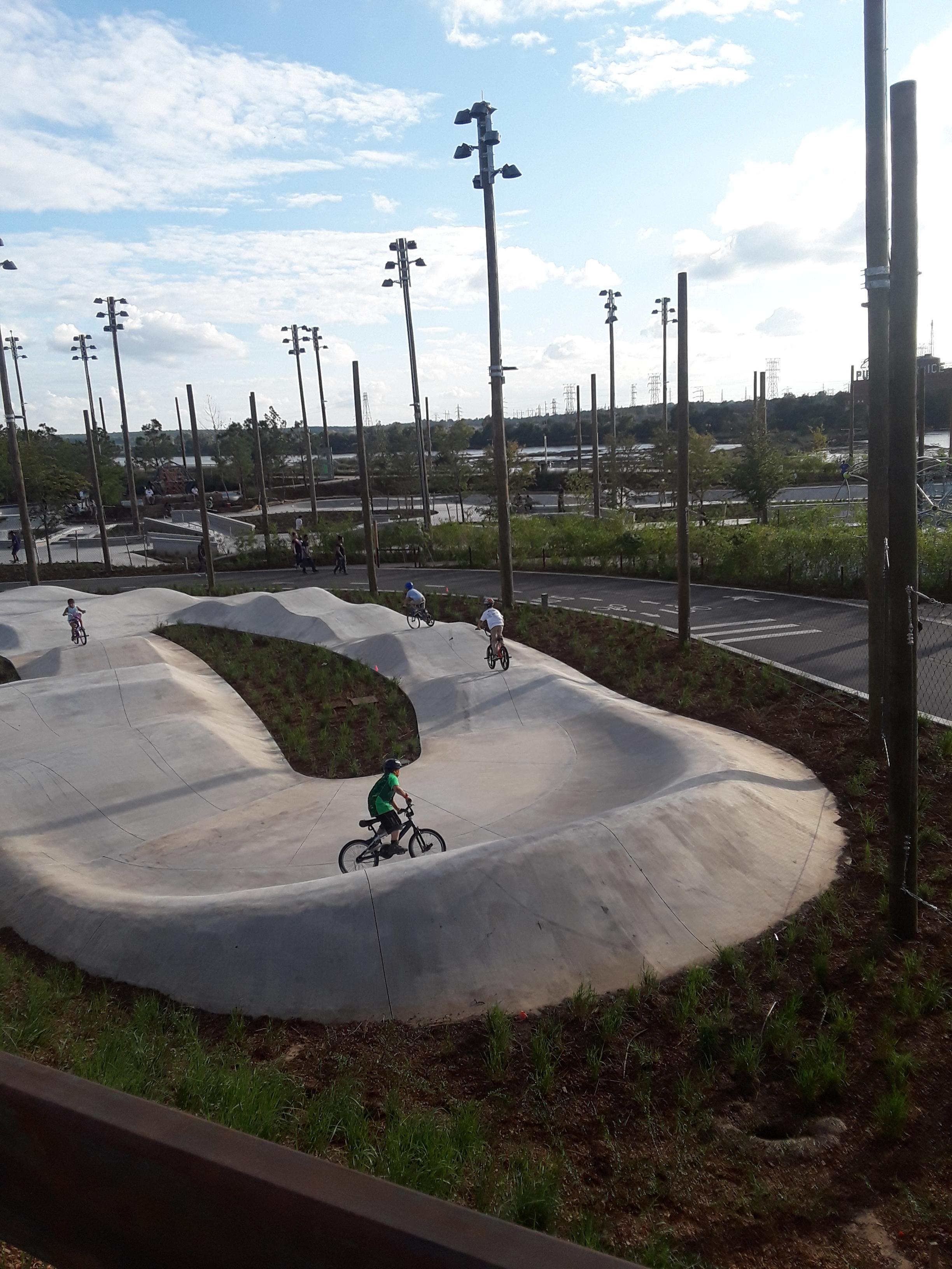 Tulsa gathering place' s skate park and bike tracks. r/bmx