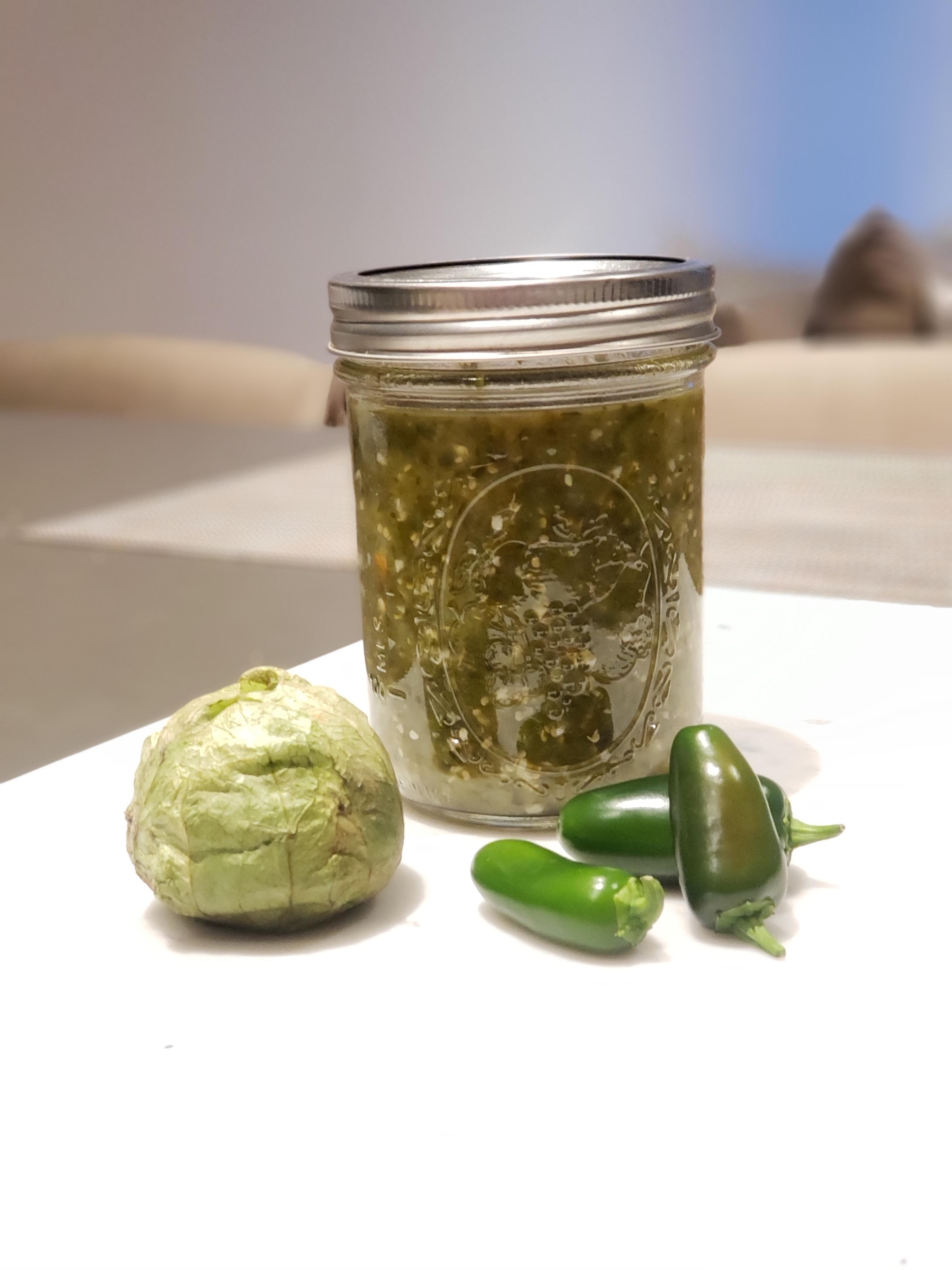 [homemade] homegrown jalapeno and Tomatillo salsa r/FoodPorn