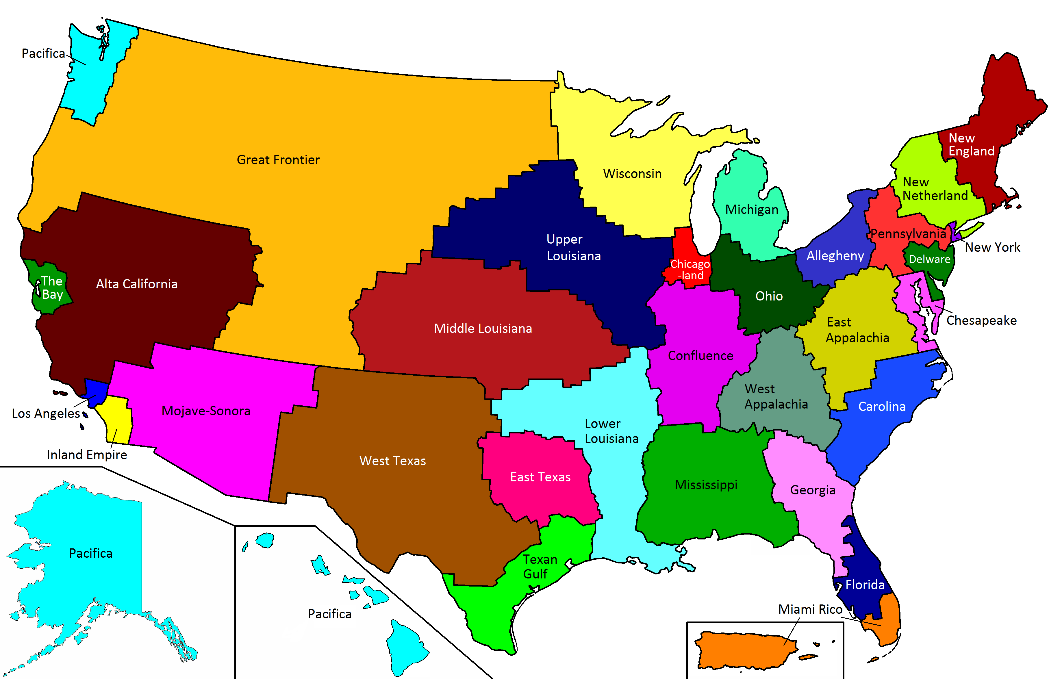 Everything LA 32 Equally Populated States of USA History geography