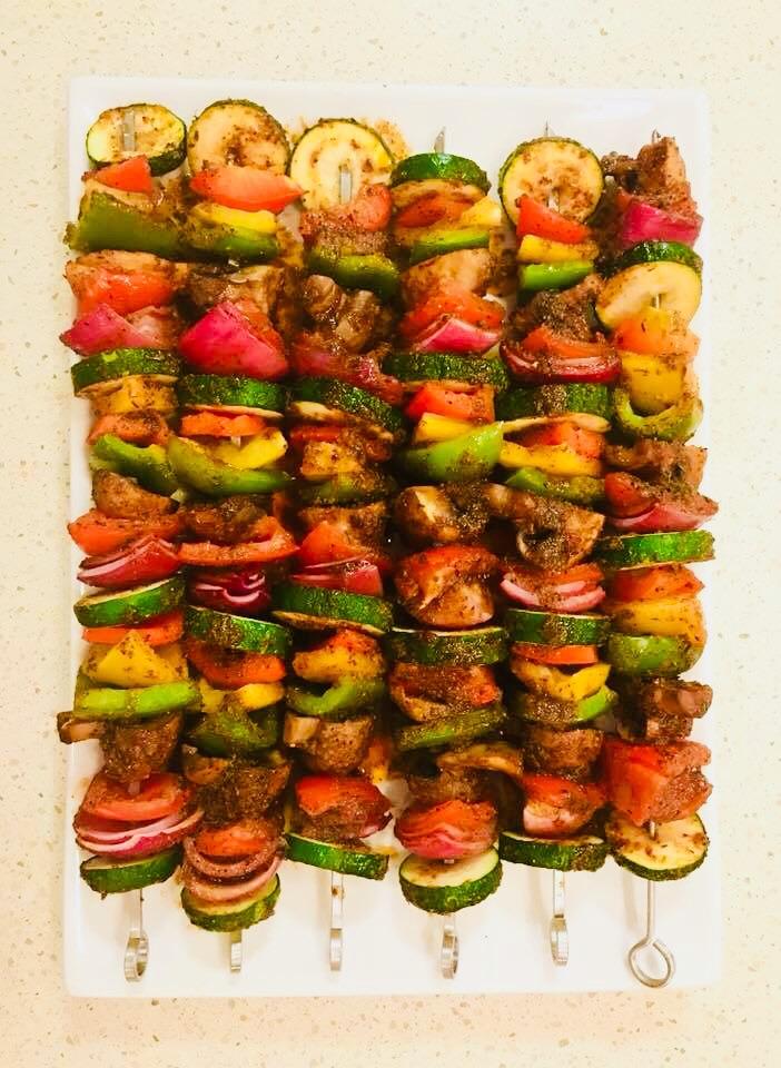 I want to share this very yummy special seasoning that I always use with my veggie kebabs