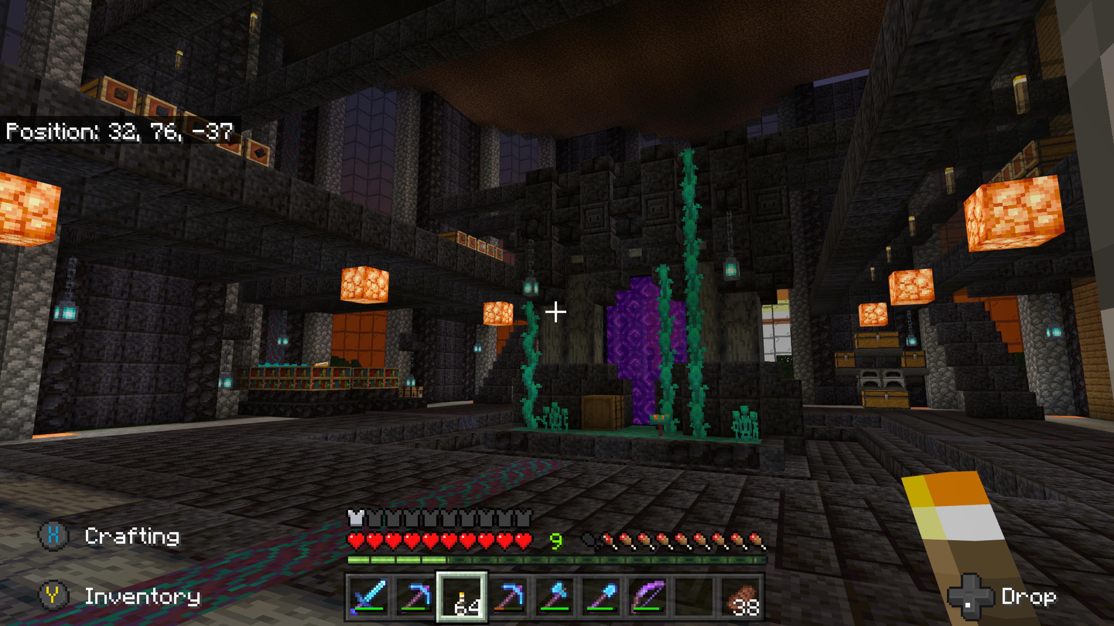 Blackstone survival base, I’ll lose the dirt ceiling one day. r/Minecraft