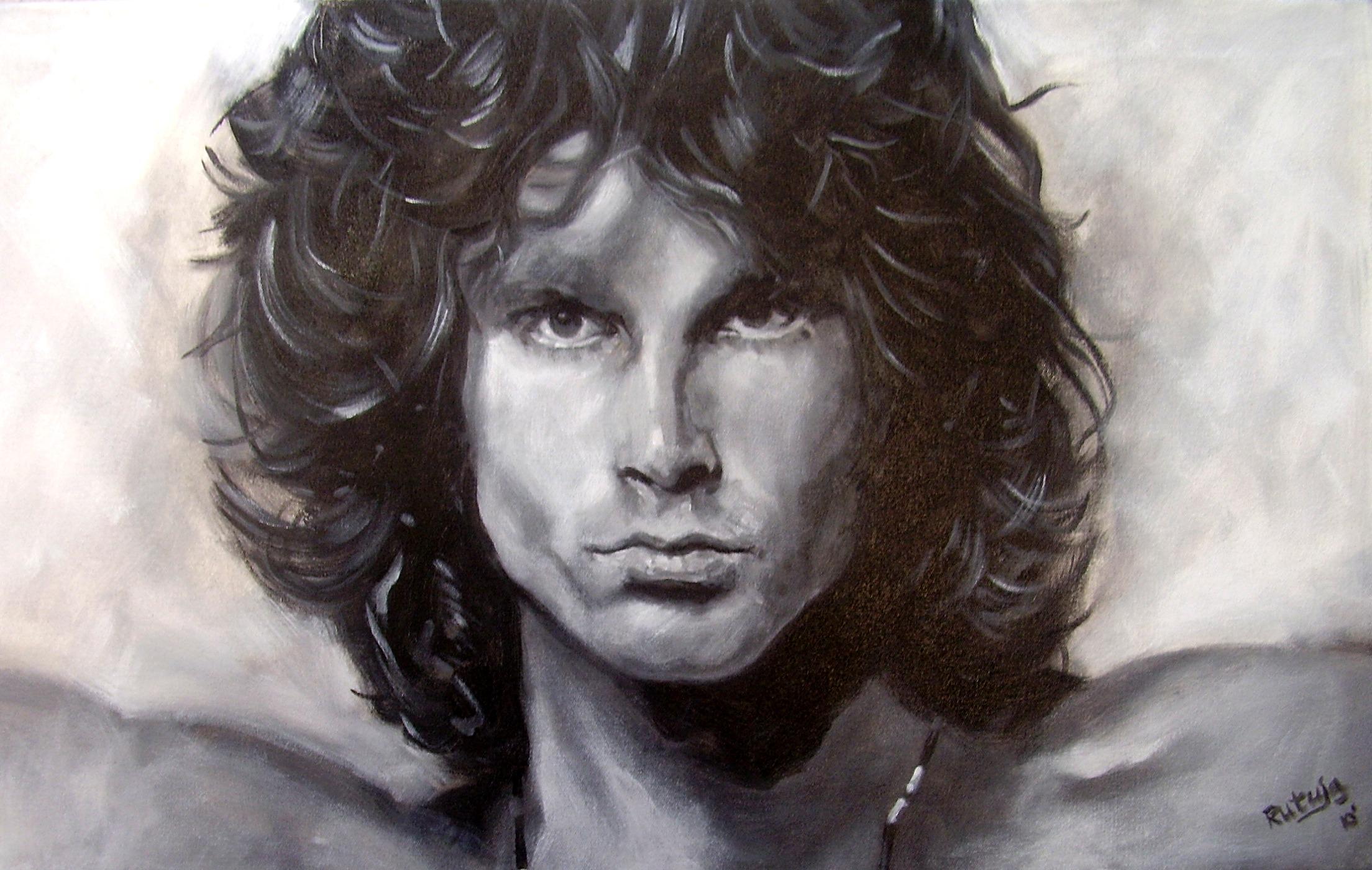 Jim Morrison, Acrylic, 25x17" r/Art