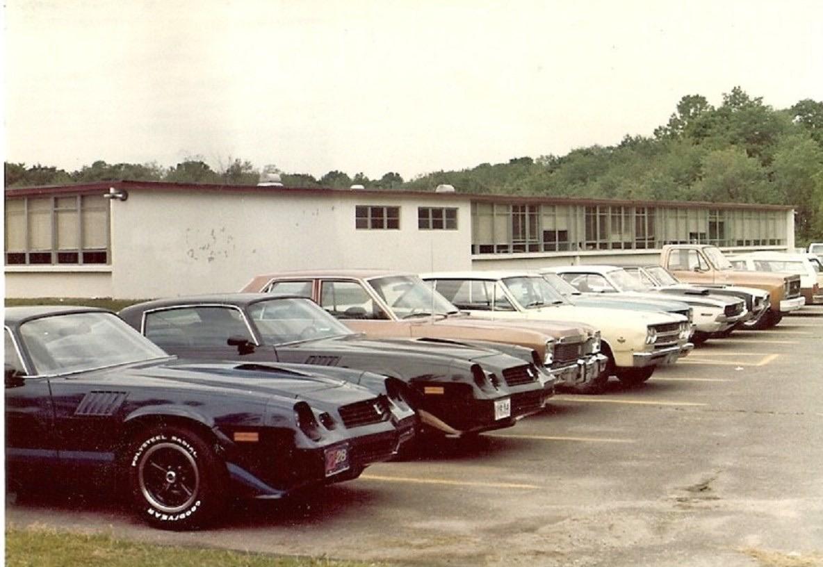 High School parking lot in the early 1980's. r/classiccars