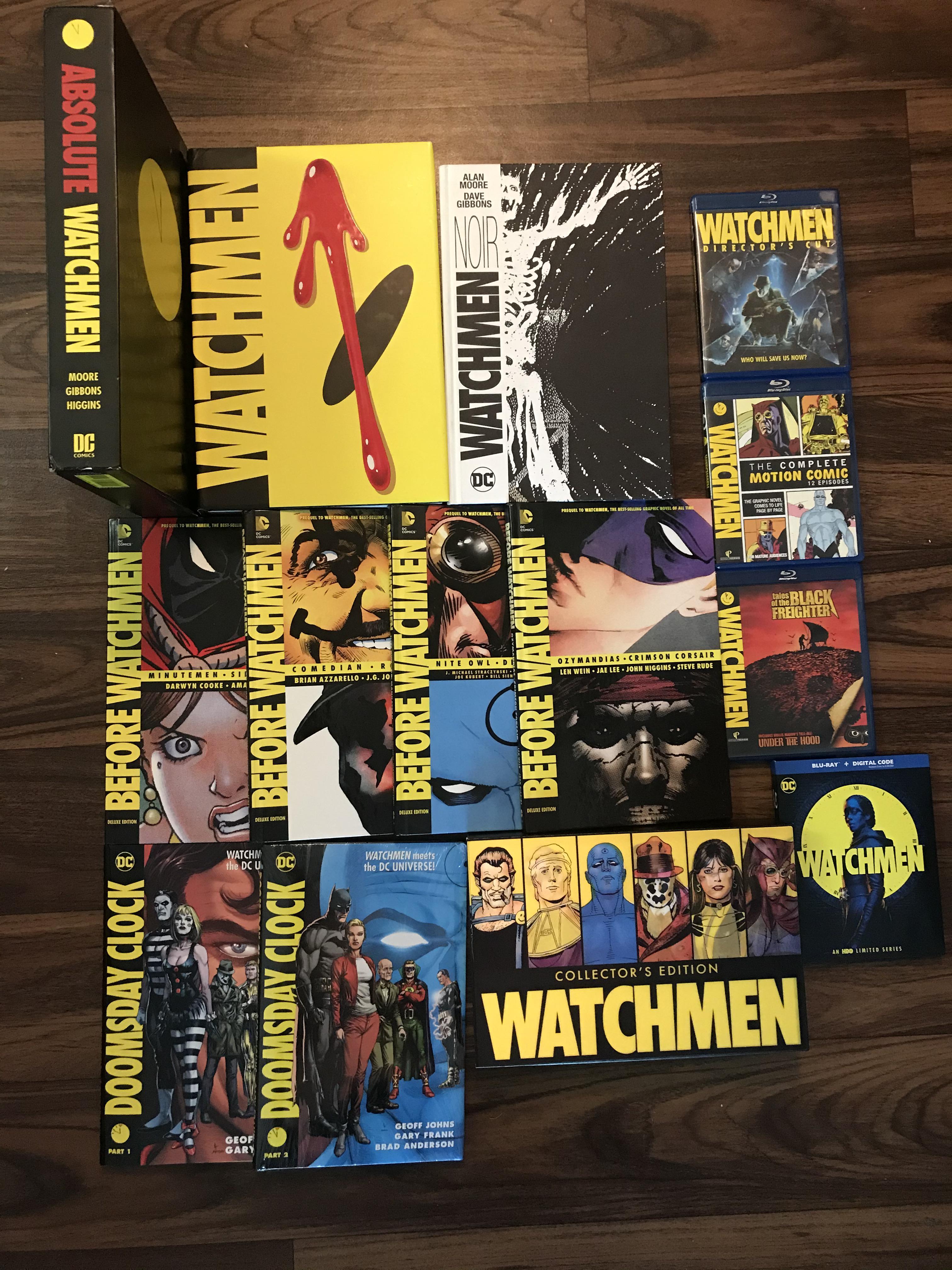 My Watchmen collection. All books are hardcovers. The only thing of
