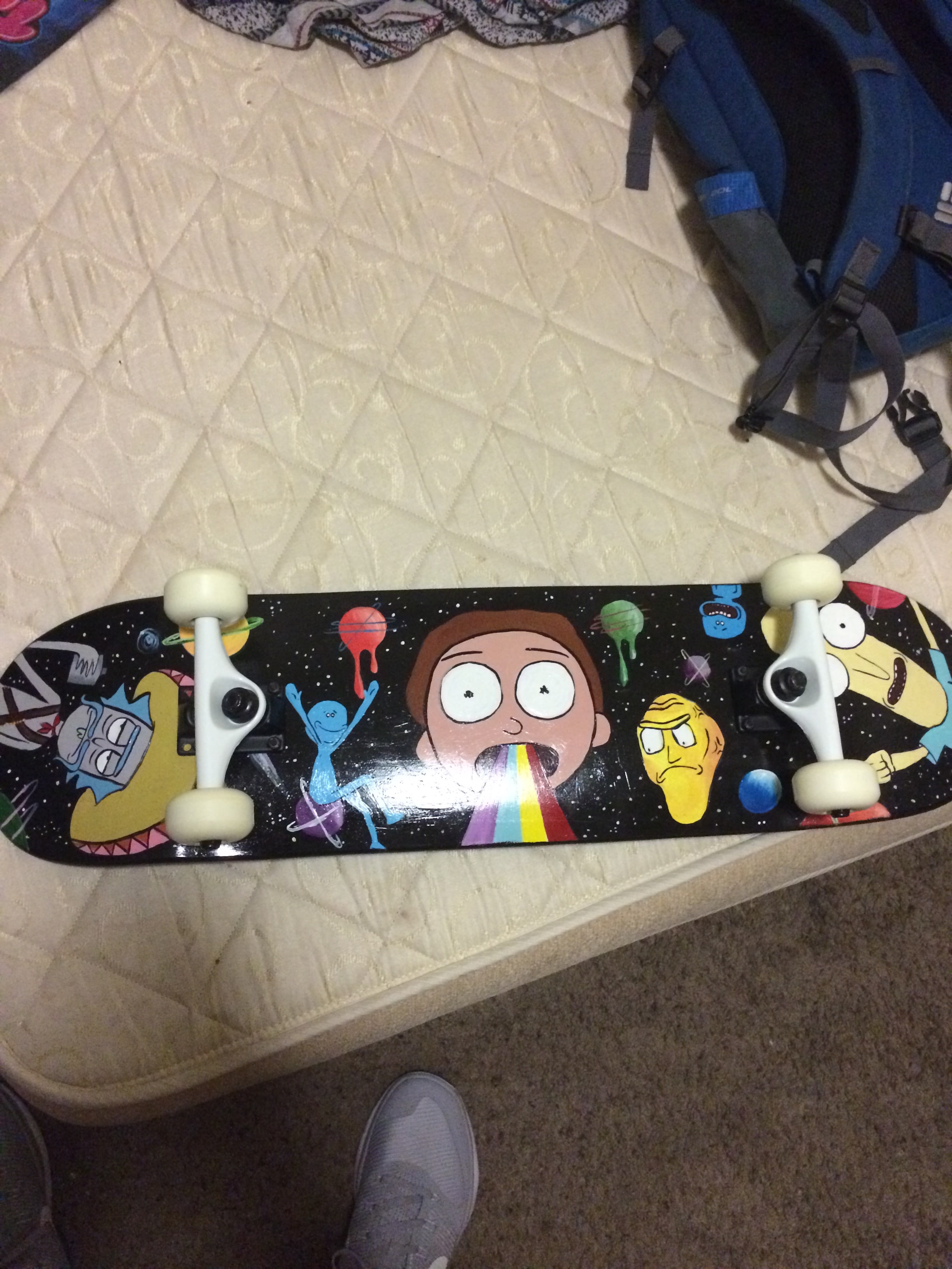 Rick and Morty Skateboard. Here's the full size image http//bit.ly