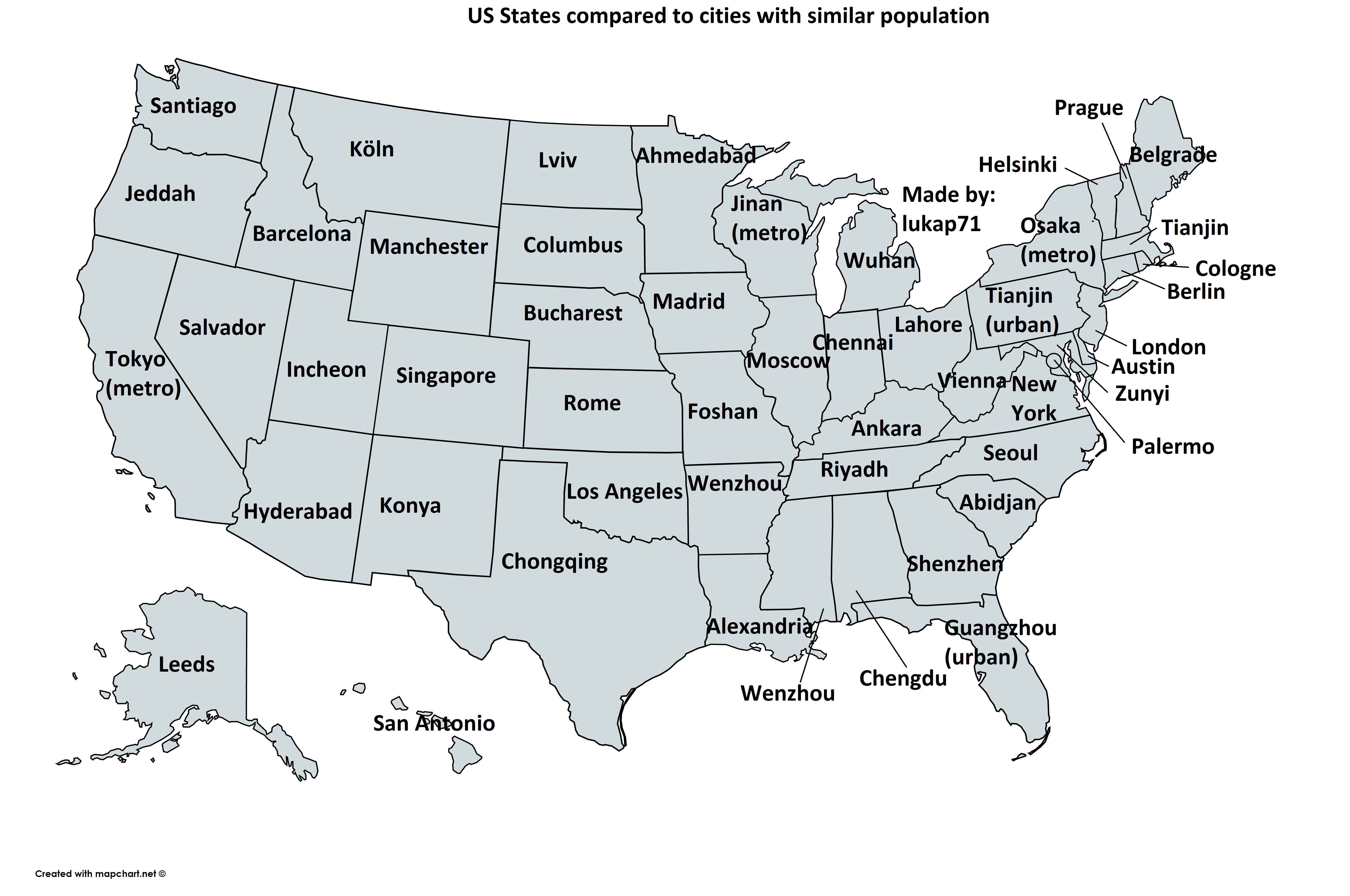 US States compared to cities with similar population [5400x3586] r