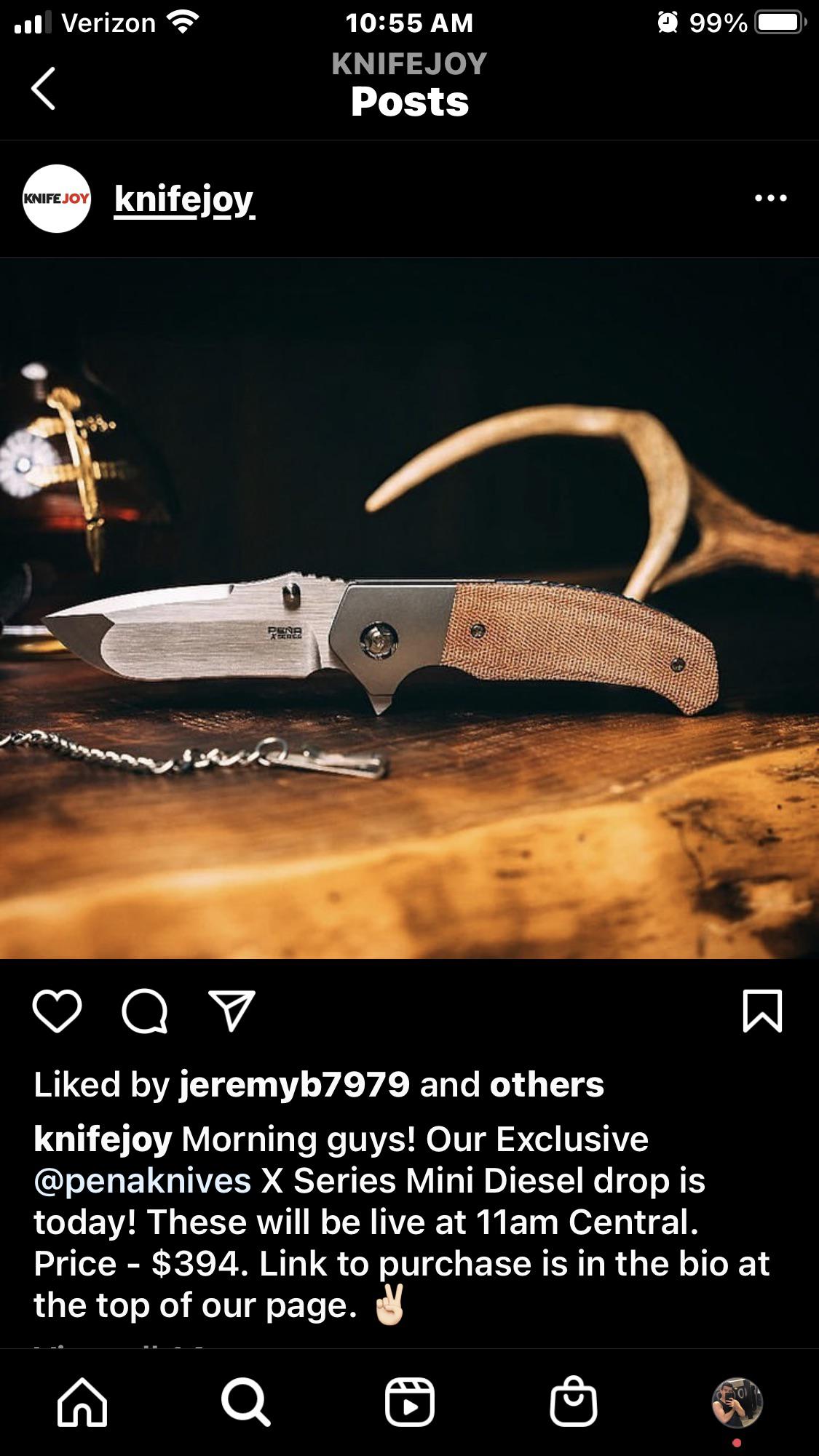 KnifeJoy exclusive limited edition peña available Right now. Only 50