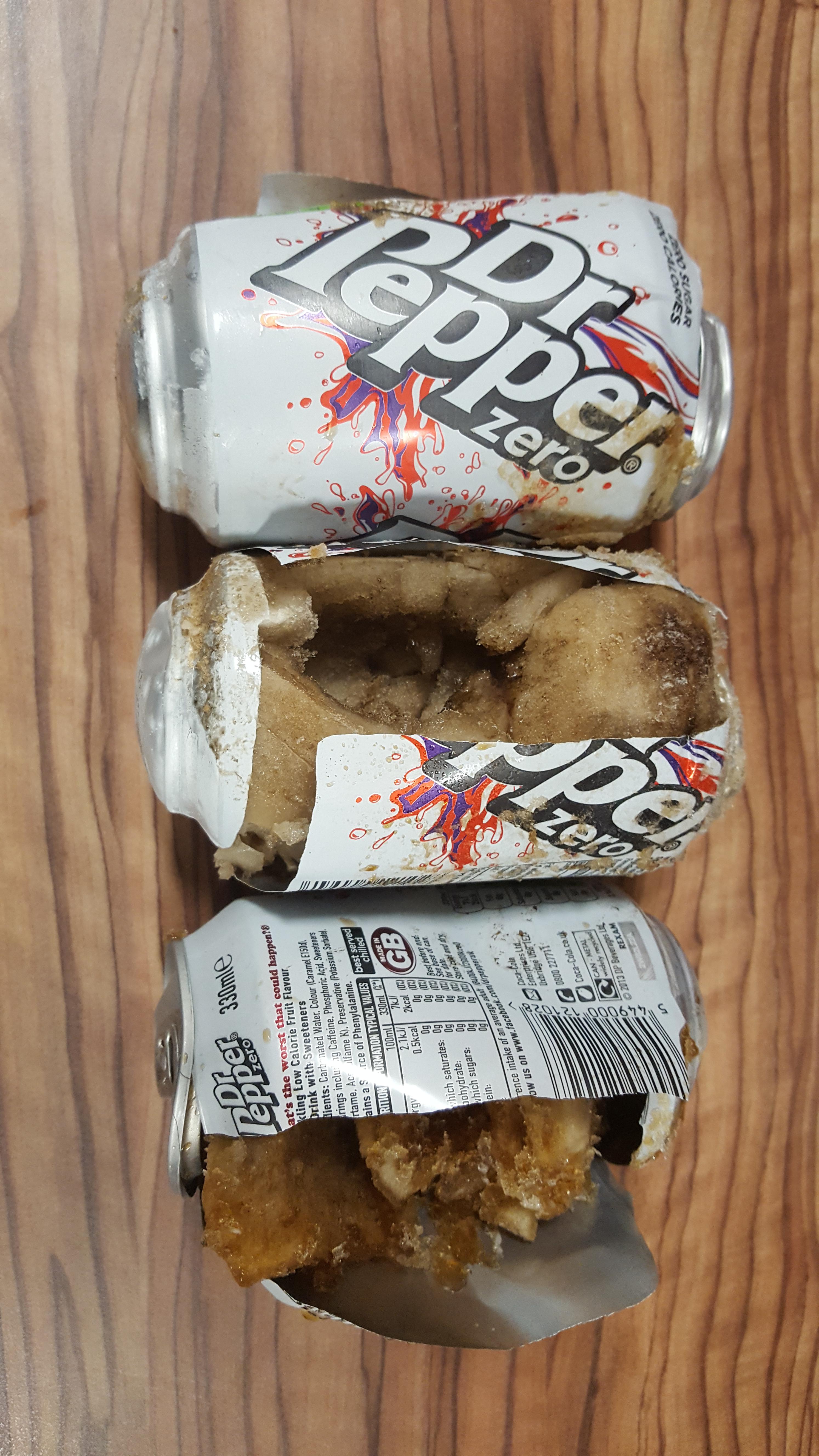 Someone at work put cans of Dr Pepper in the freezer r/CasualUK