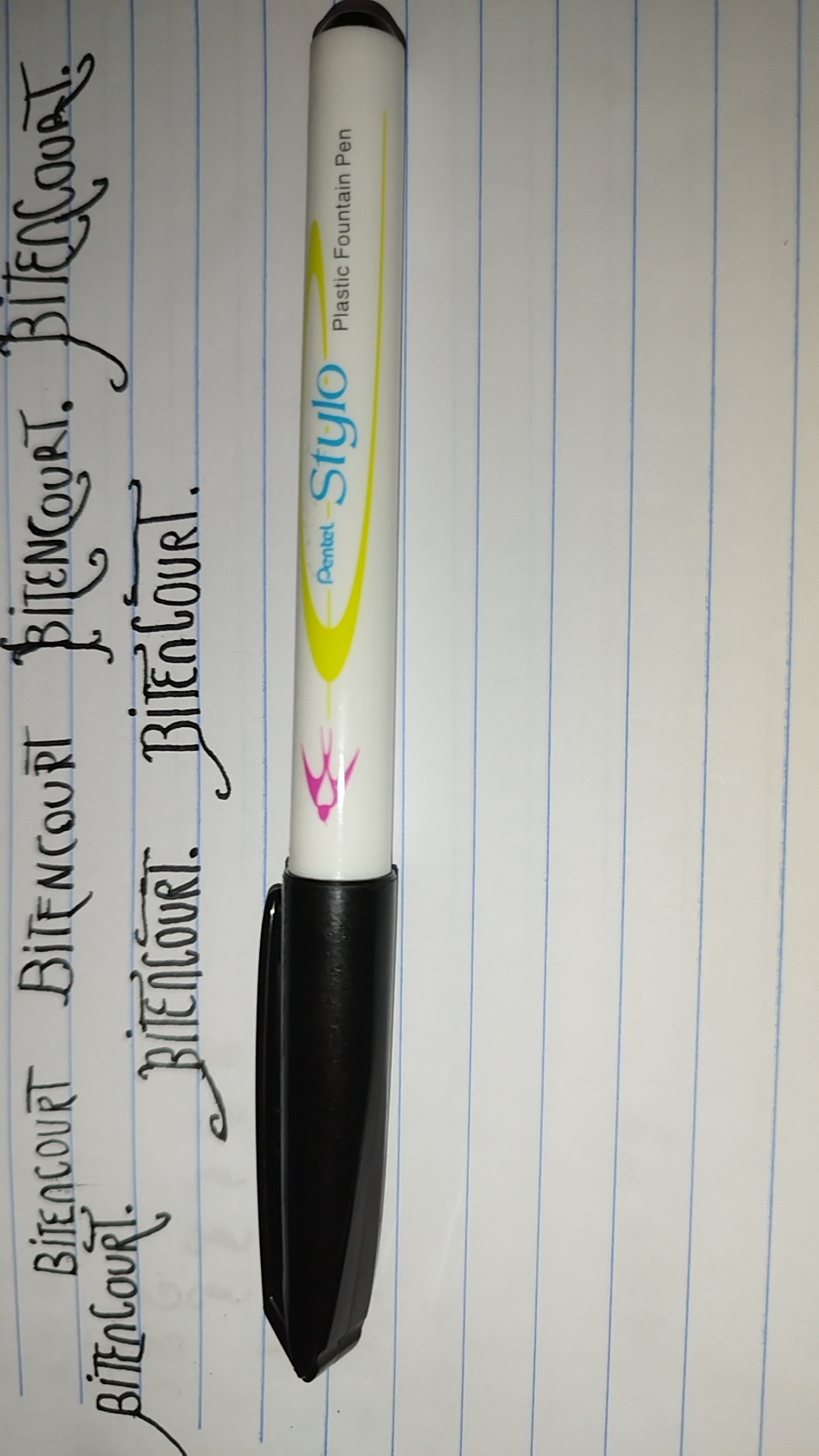 my first fountain pen (ever). Really cheap and quite bad, but I already