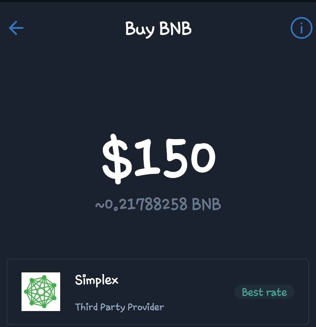 Anyone use simplex to buy smartchain on trust wallet yet? If so, how