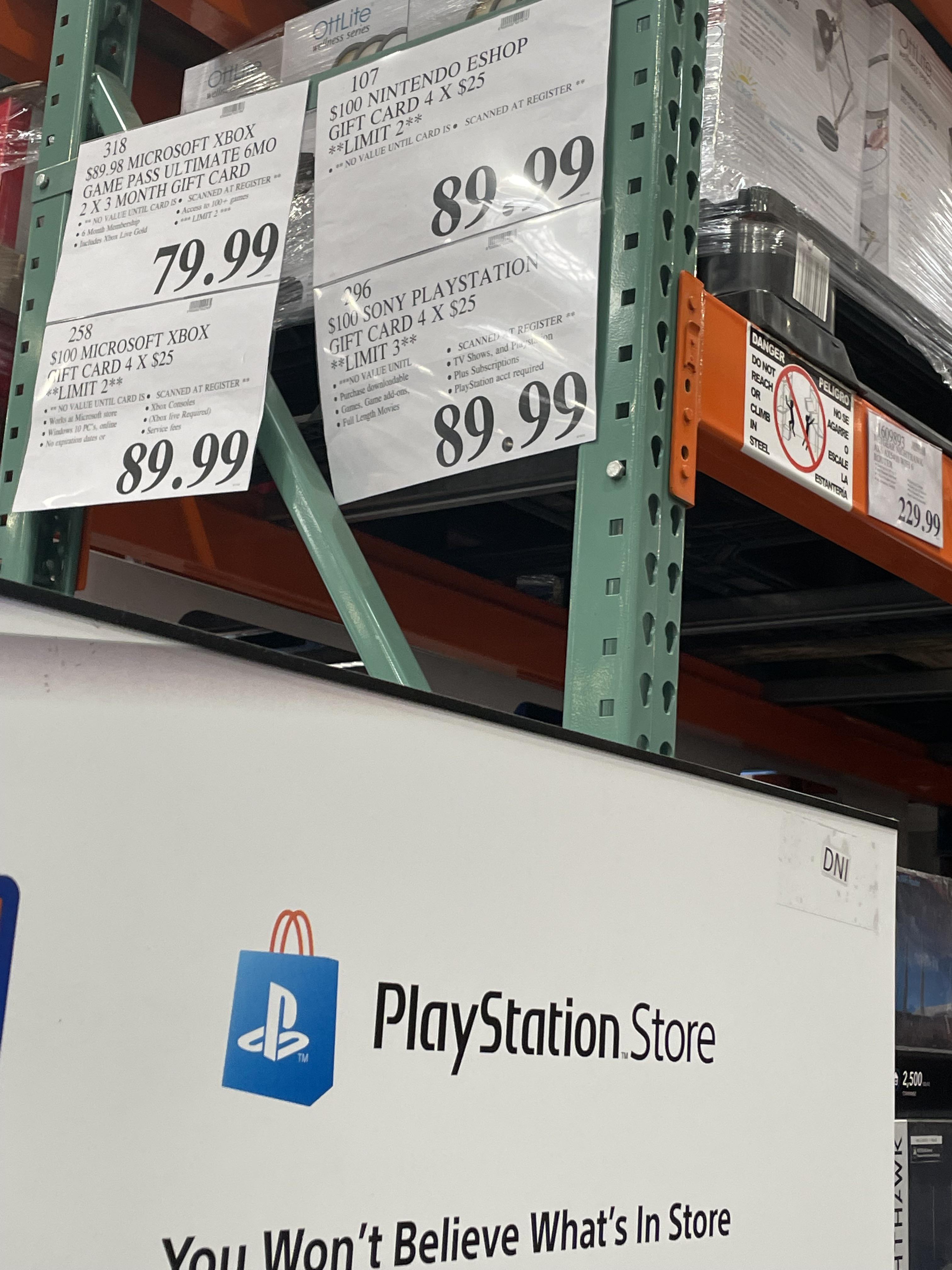 Costco 100 worth of PS cards for 90 r/playstation