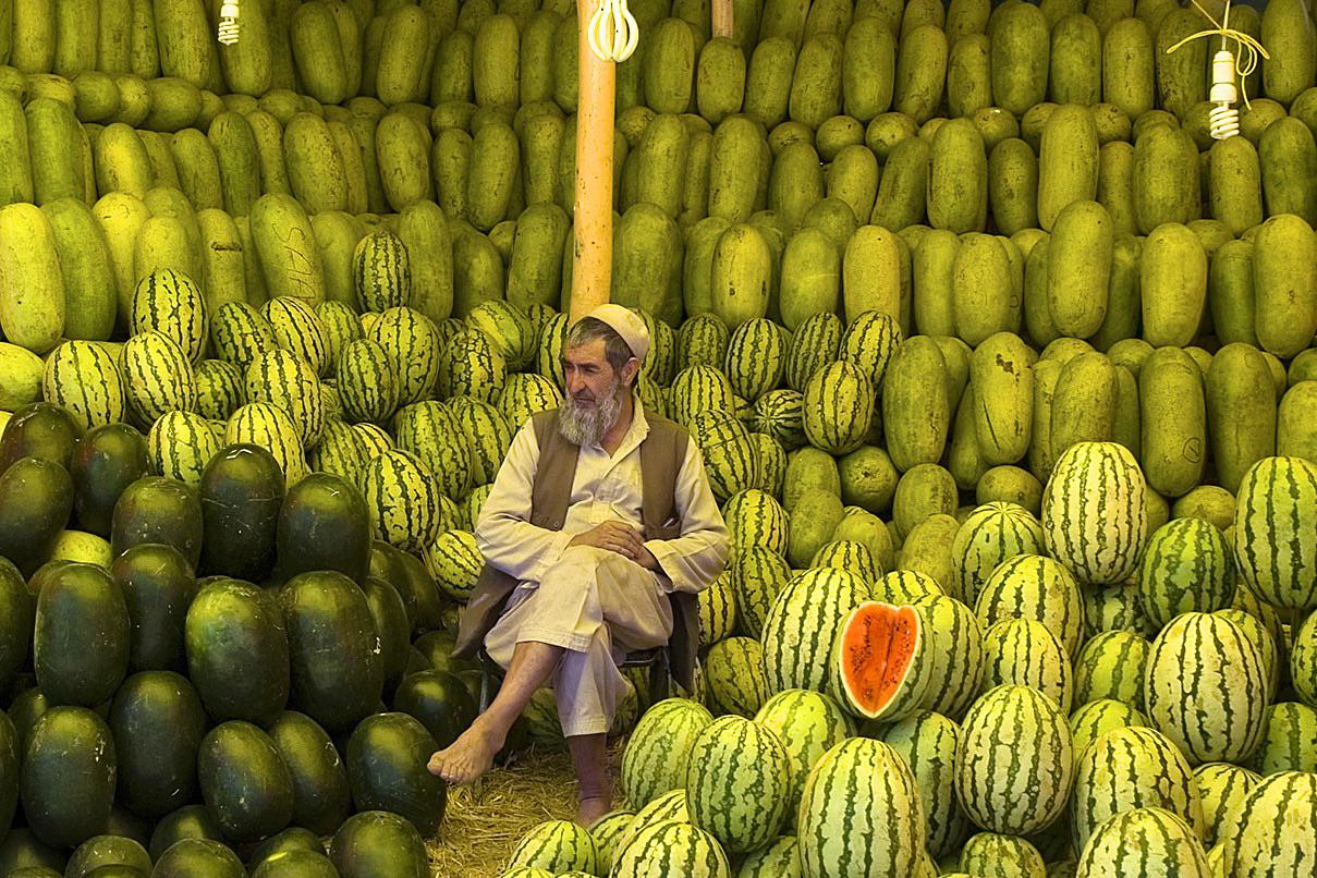 Watermelon seller of Kabul, Afghanistan r/pics