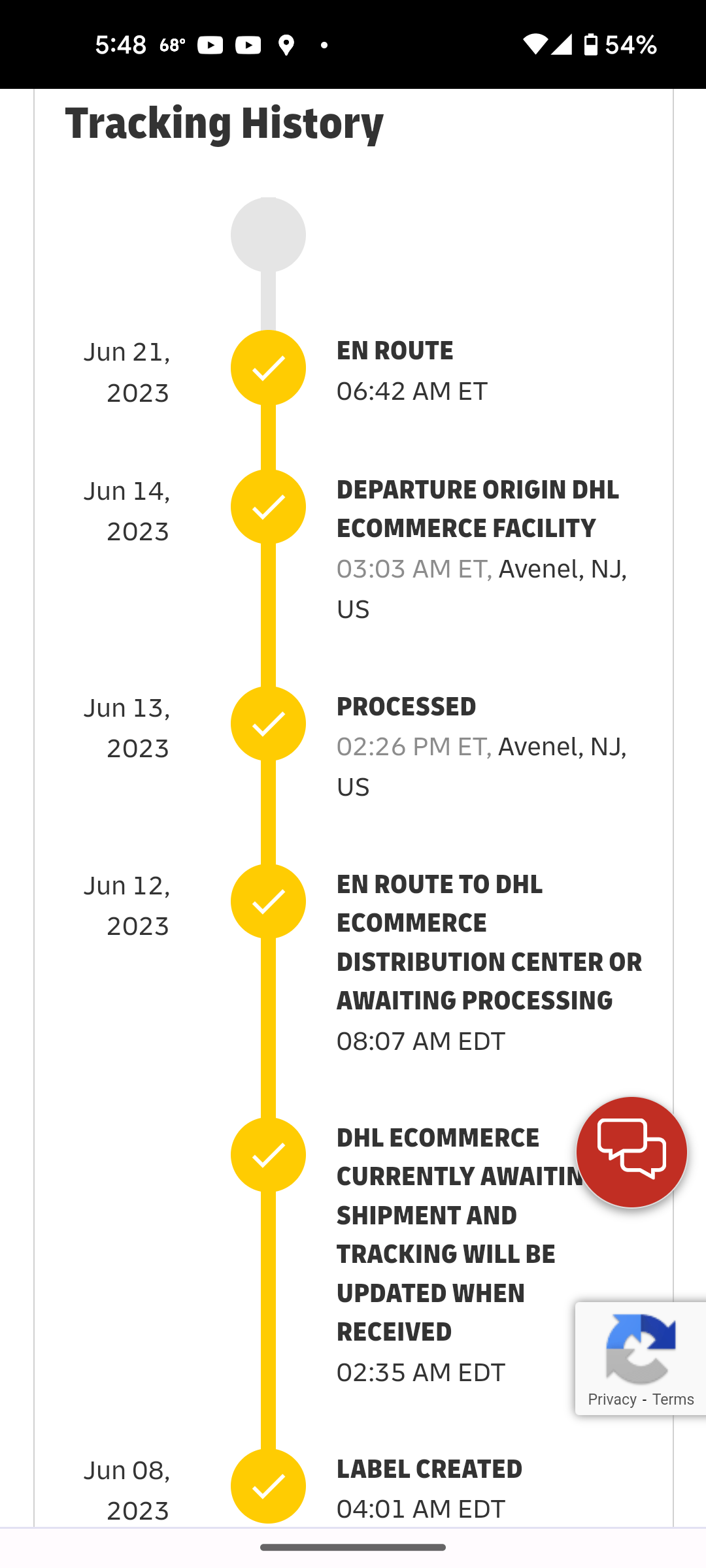Package stuck in avenal nj for a week. r/dhl