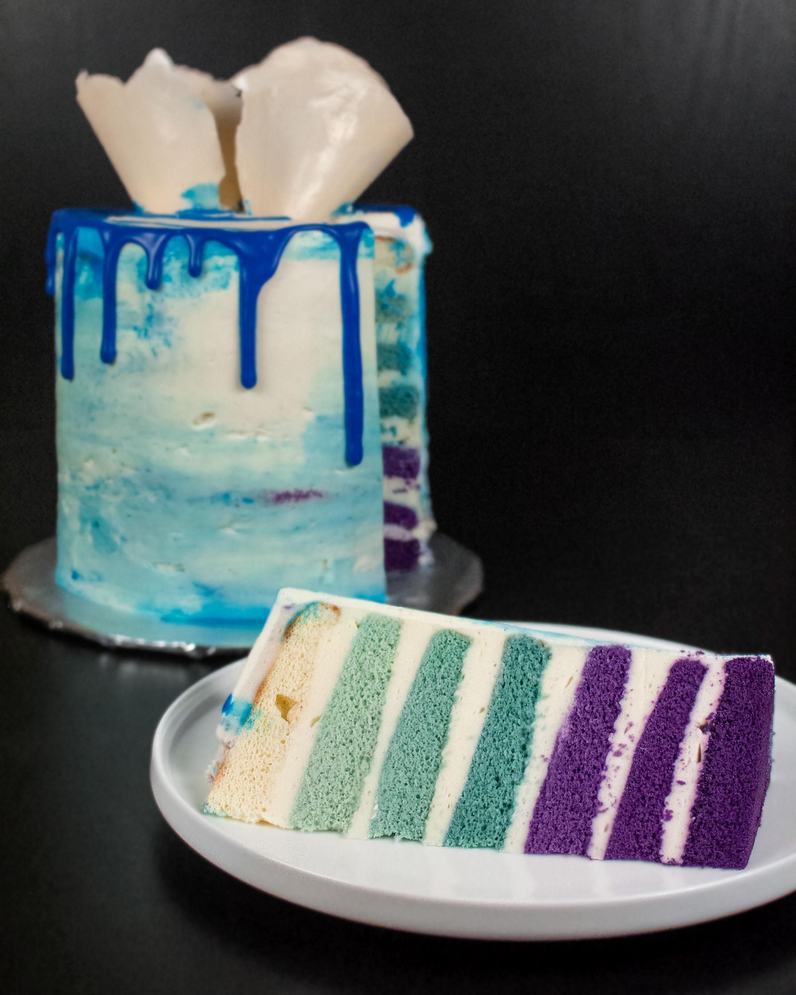 [Homemade] Ube Butterfly Pea Flower Cake r/food