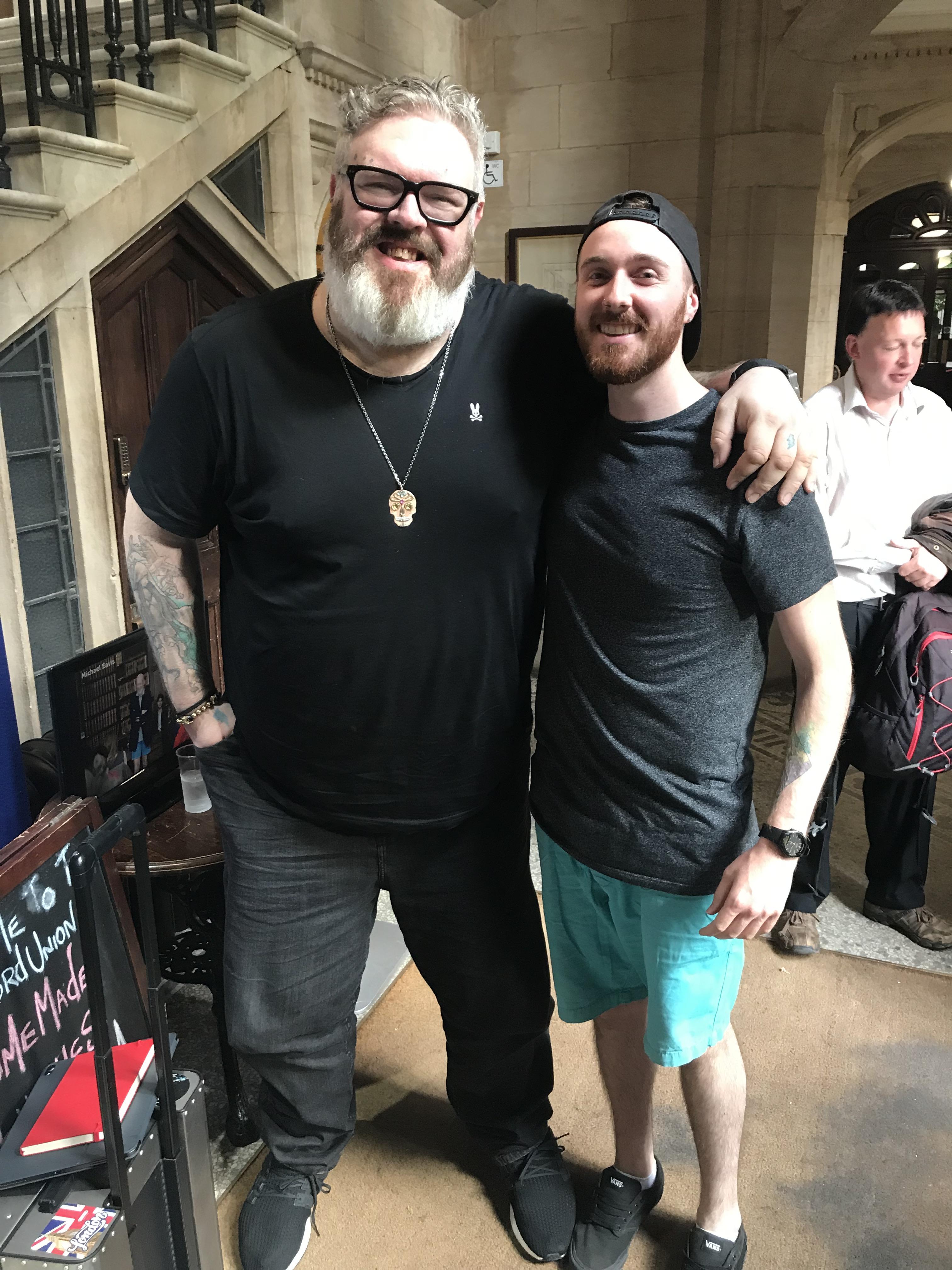 Got to meet Kristian Nairn (Hodor) at the Oxford Union today! Super