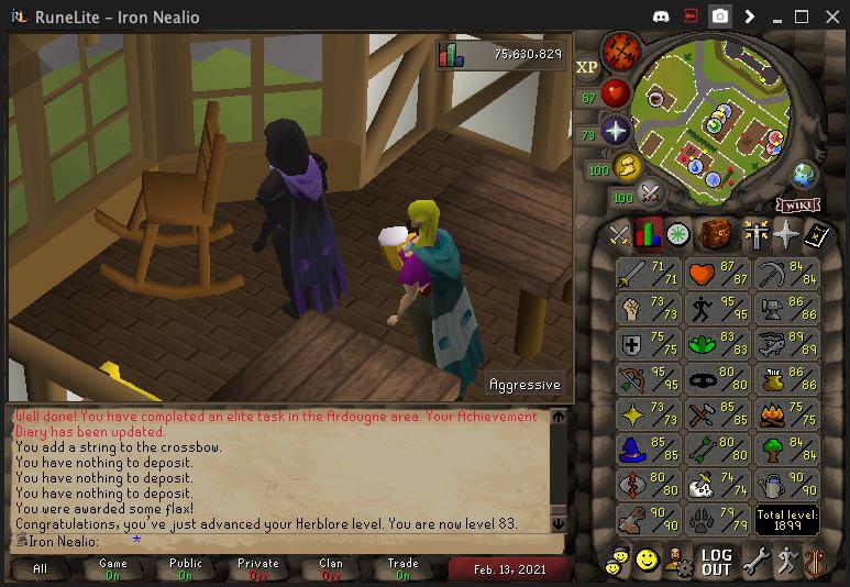 Completed the Ardy elite diary on the medlevel iron! r/ironscape