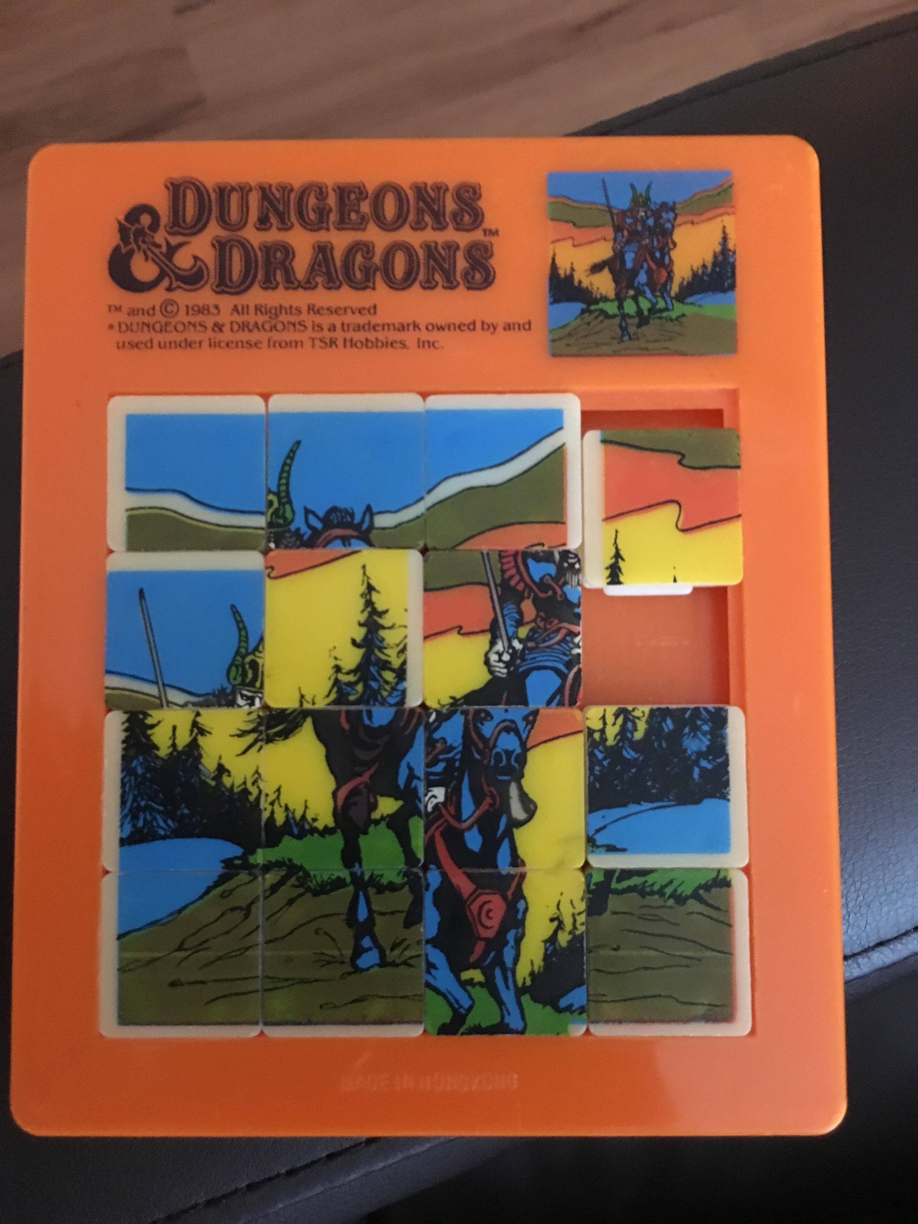 A classic 1983 slide puzzle I found in my garage! DungeonsAndDragons