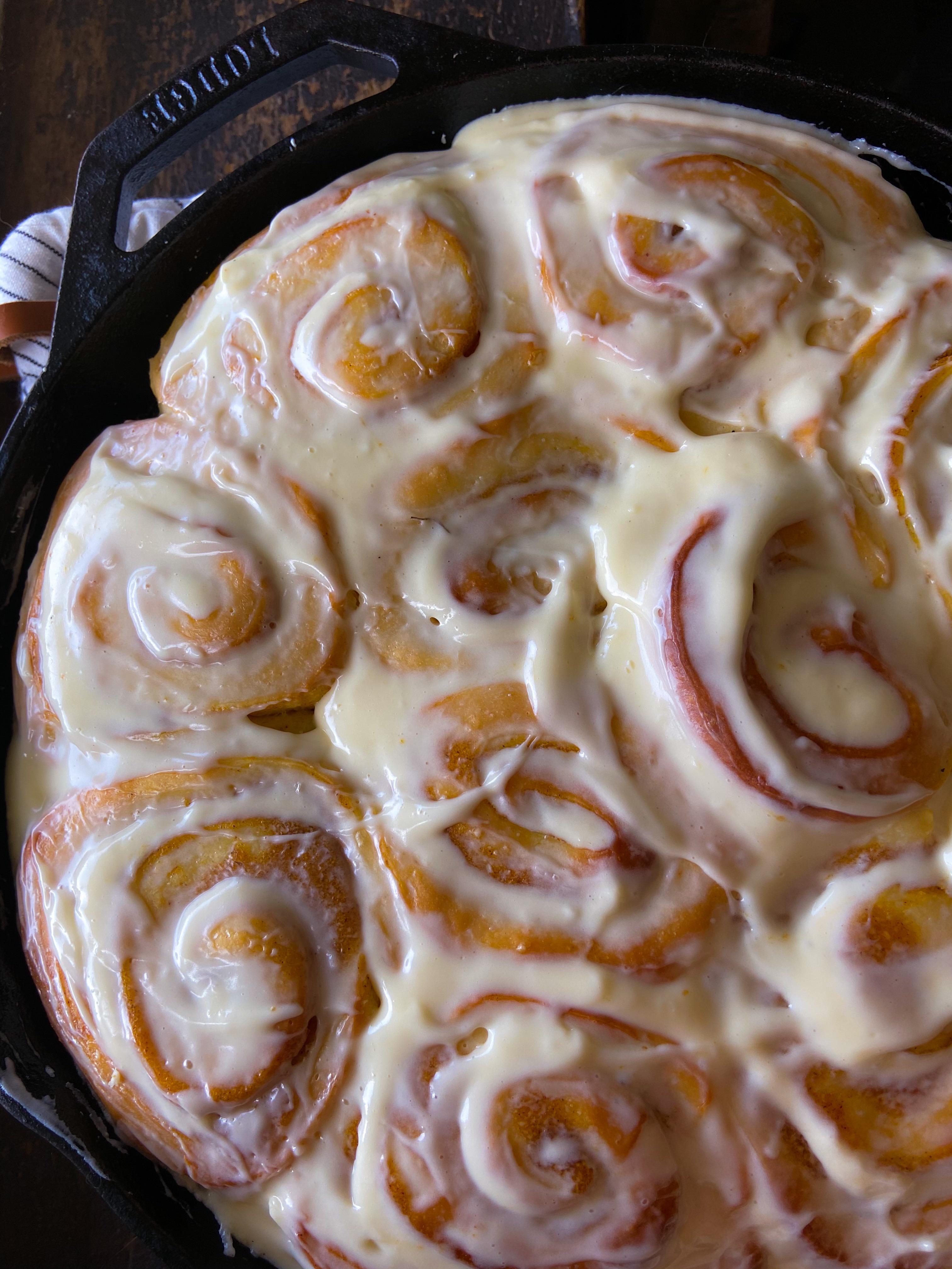Made some pumpkin cinnamon rolls. This is my first time cooking