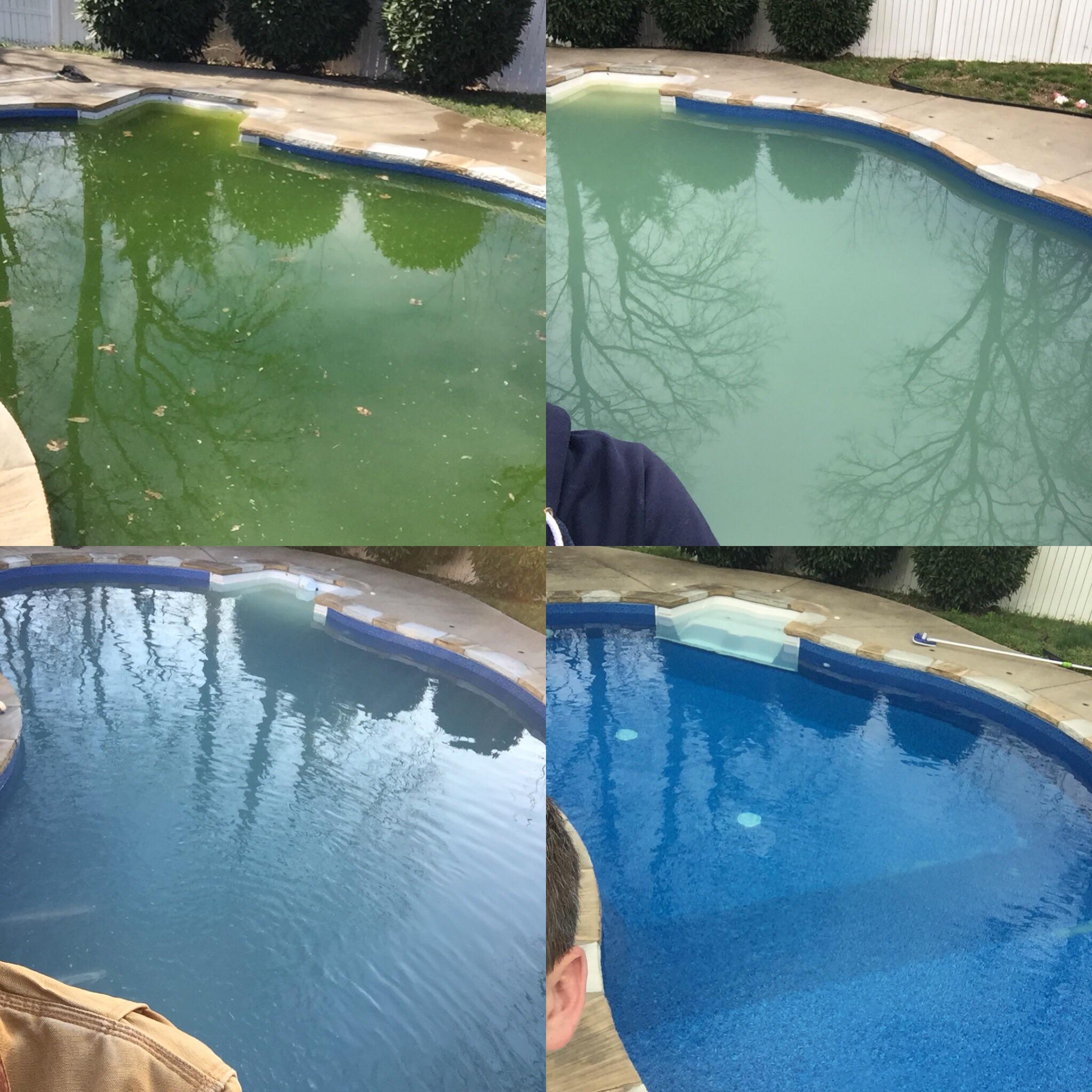 What a difference two weeks can make! pools