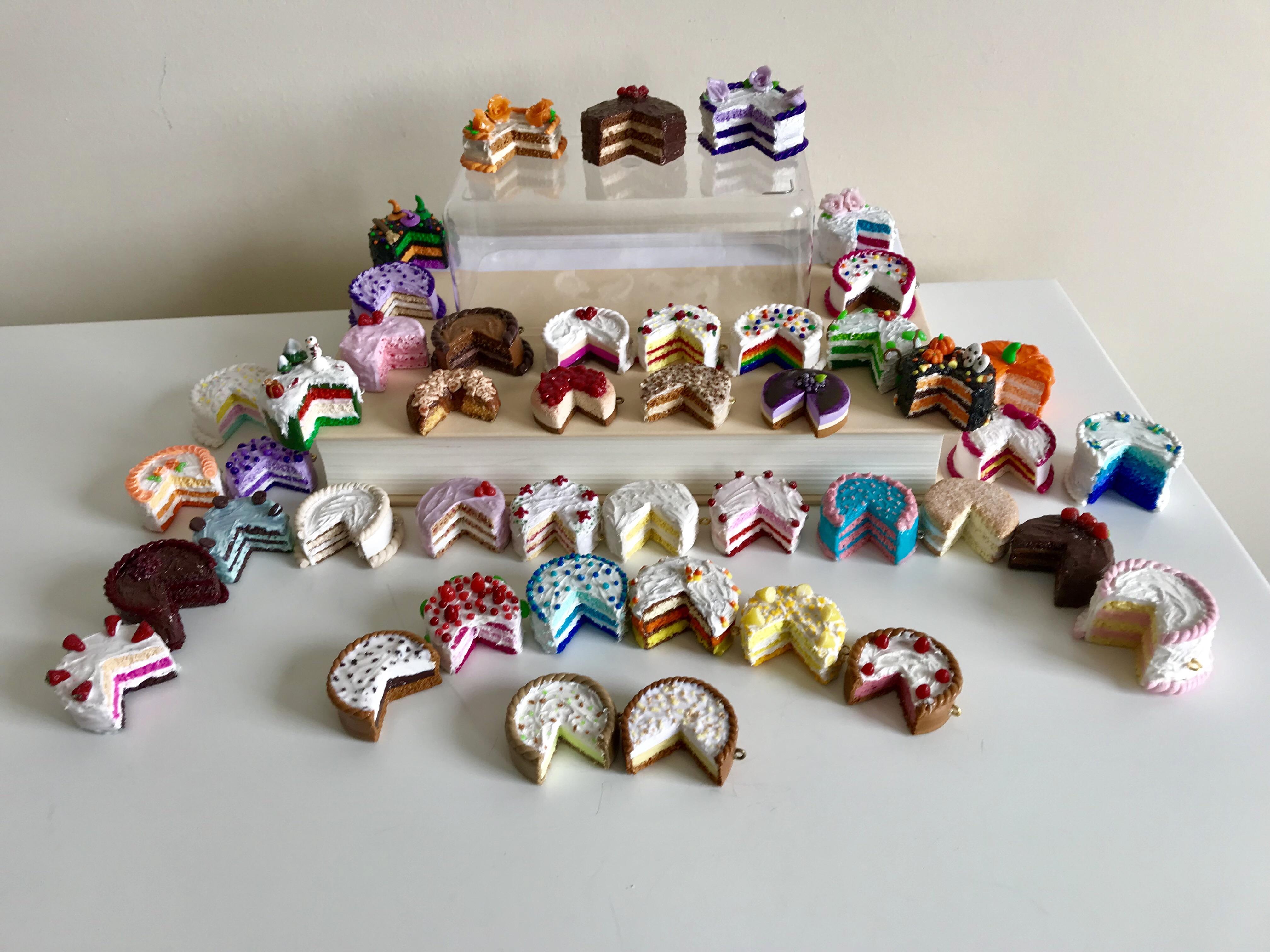 All of my miniature cakes (and pies) to date😄 All made from polymer