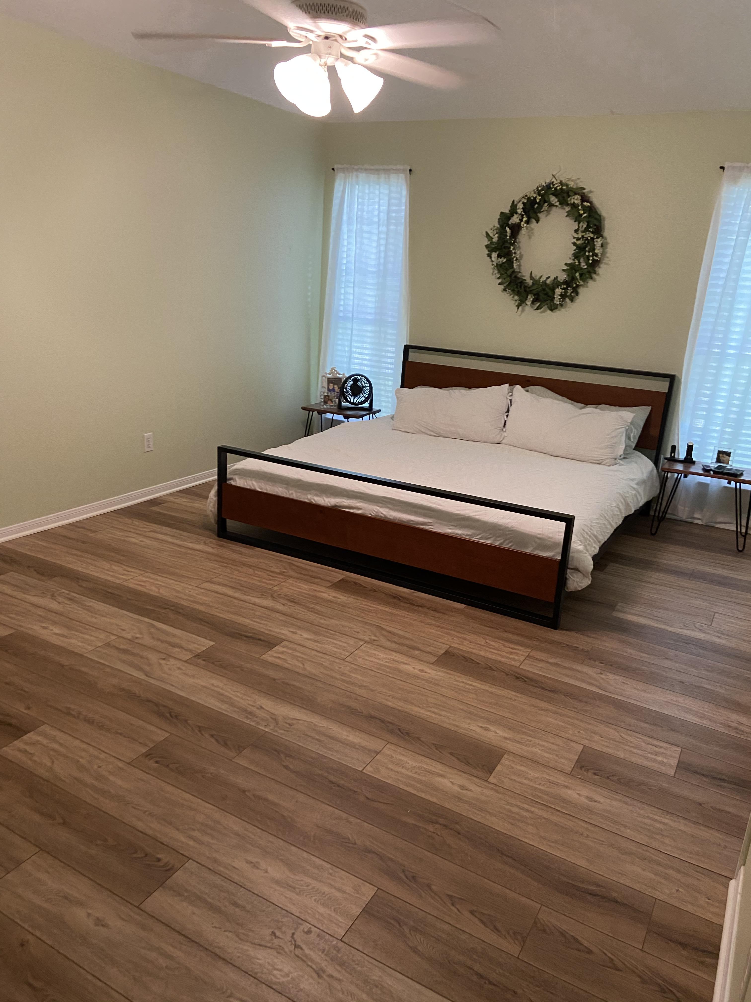 What size/type rug would be best? Debating between large enough rug to