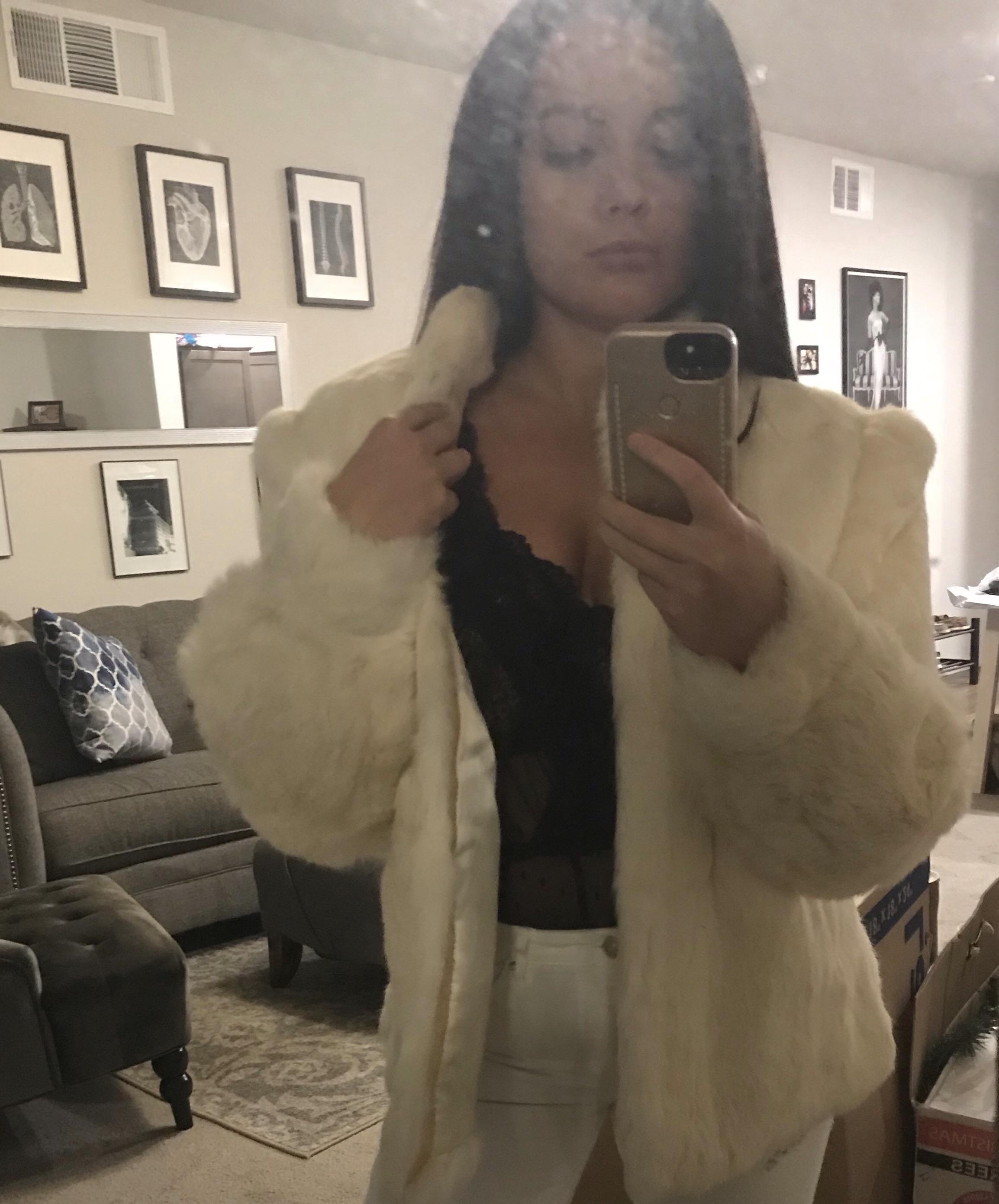 Excuse the dusty mirror, but I picked up this rabbit fur coat for 25