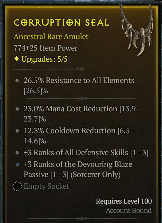 Little over 300 hours, 1 reroll at the occultist and I finally have