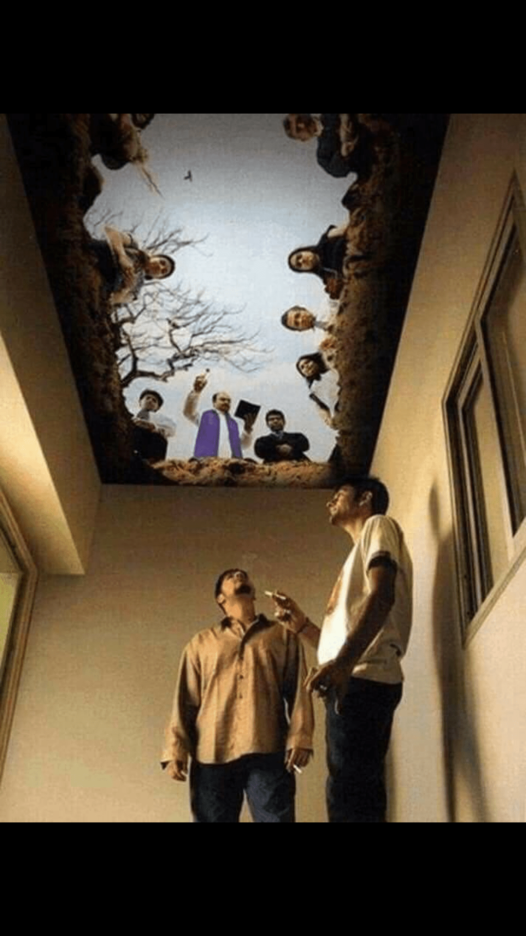 Painting on the ceiling in a smokers room. r/DesignPorn
