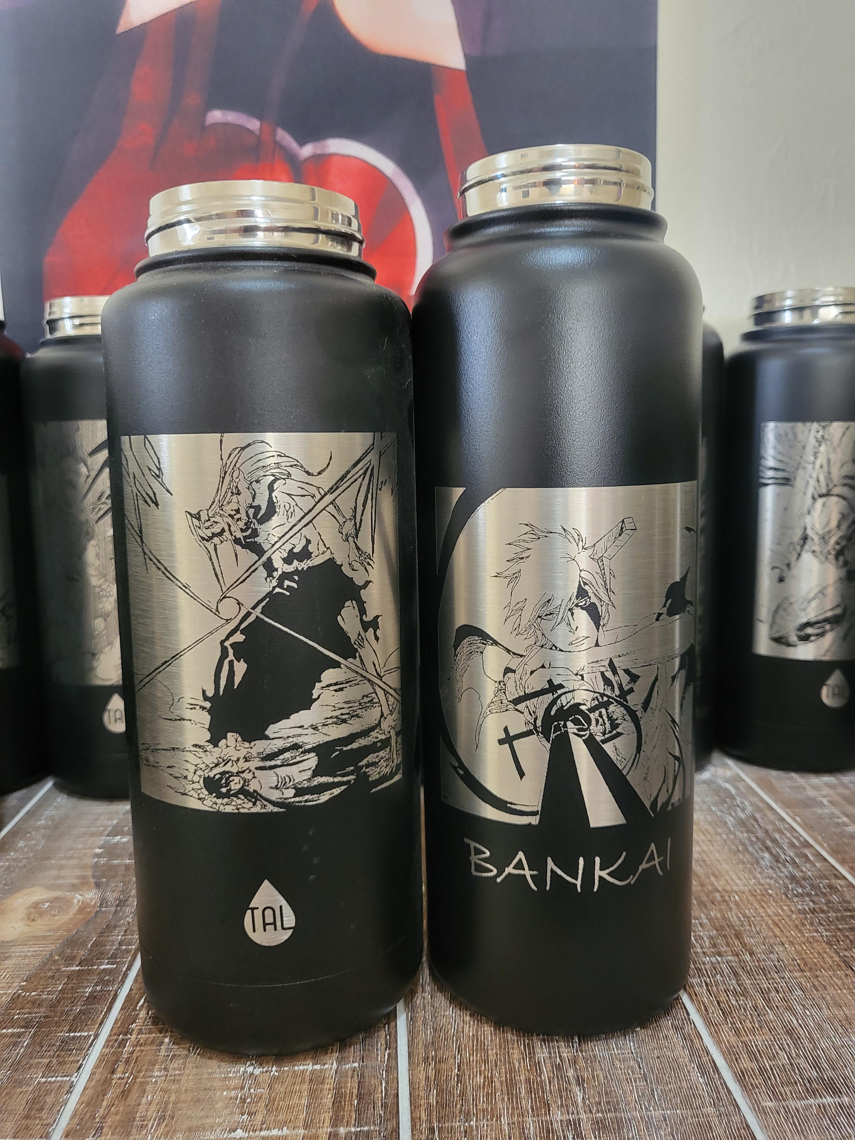 Check out this Bleach bottle I made! These custom engraved water bottle