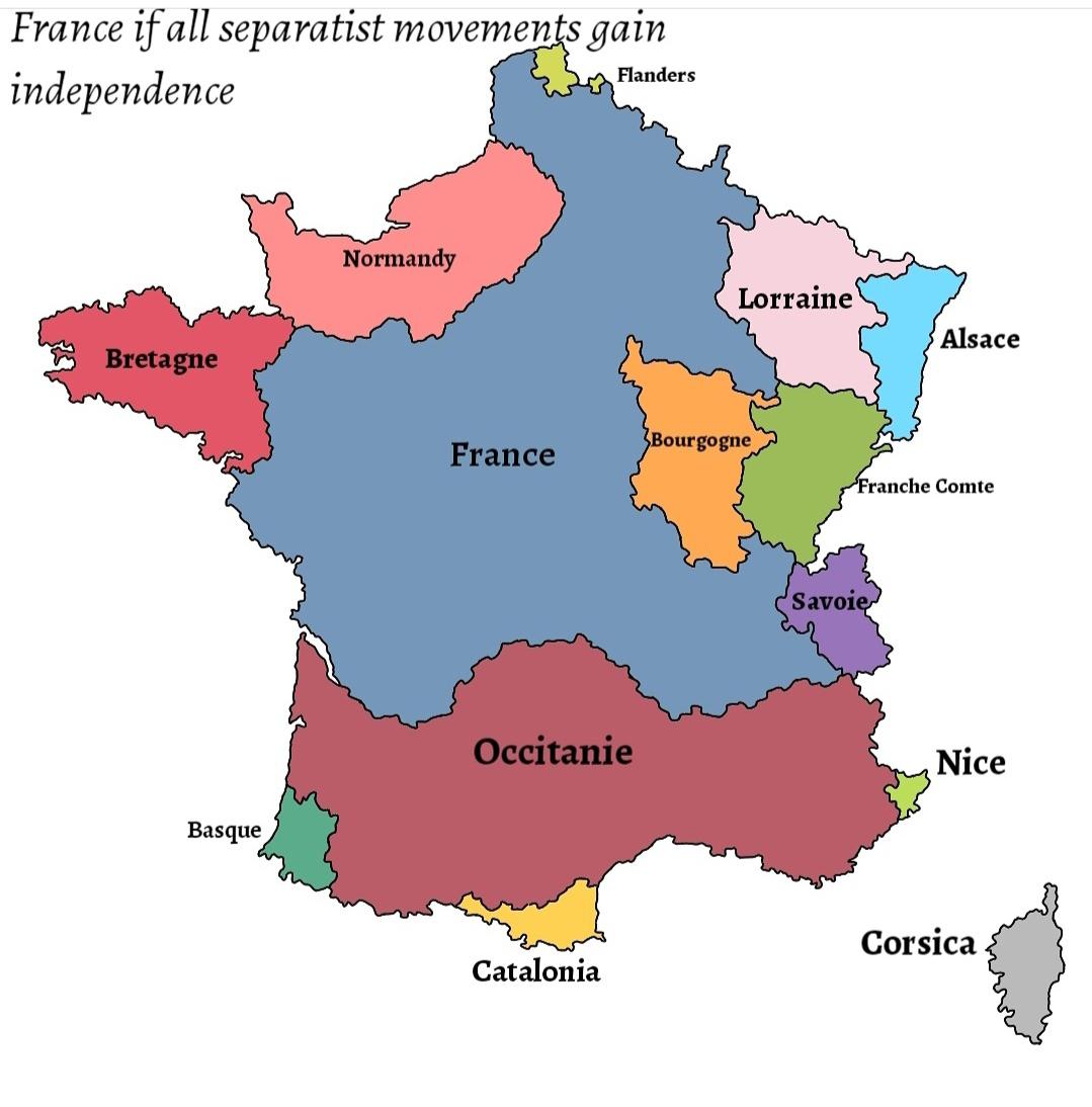 France if all separatist movements gain independence r/MapPorn