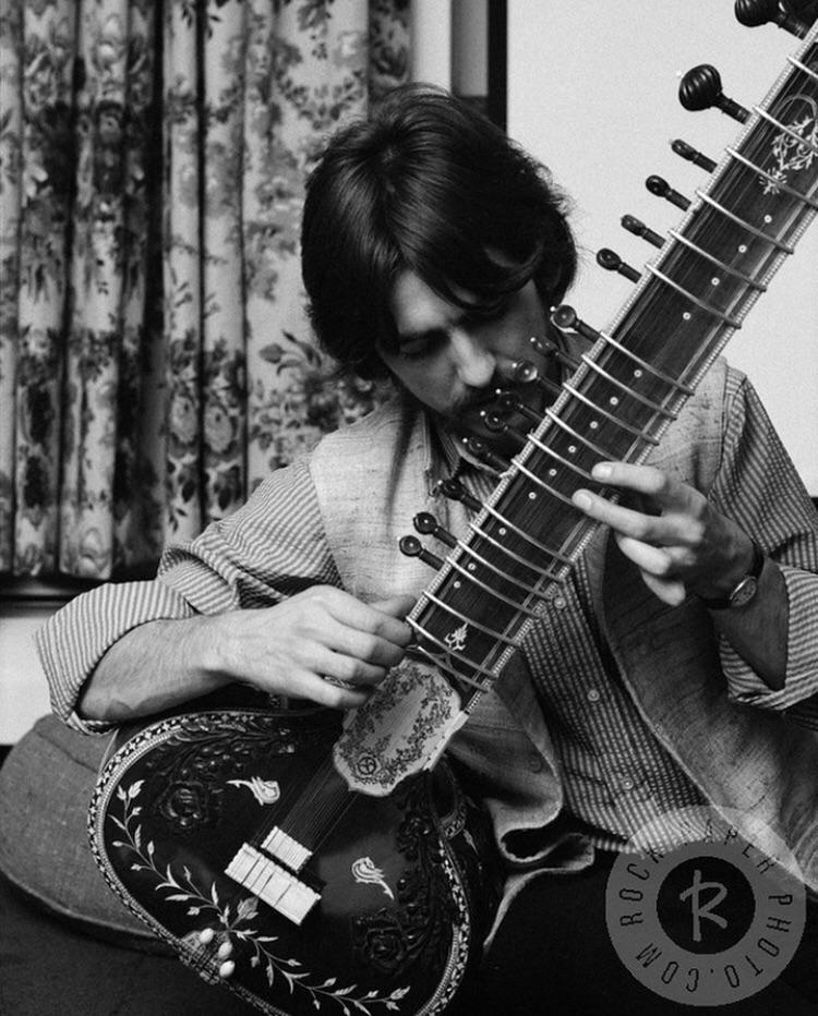 Harrison playing sitar. Kinfauns, 1967